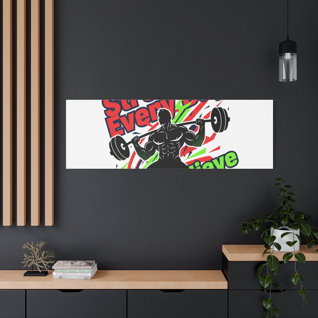 Just Believe Stronger Every Day Canvas | Fitness Motivation, Workout Wall Art