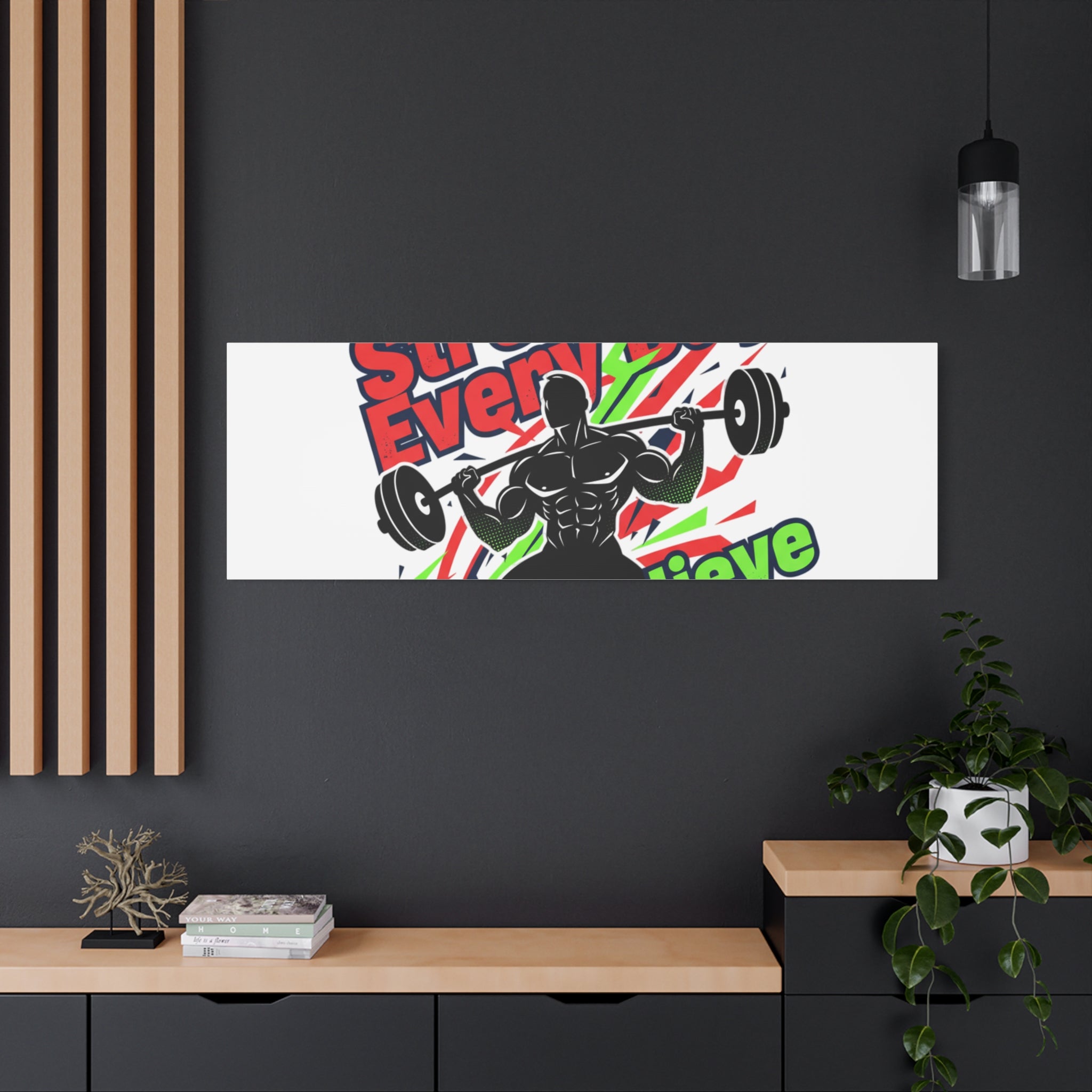 Just Believe Stronger Every Day Canvas | Fitness Motivation, Workout Wall Art