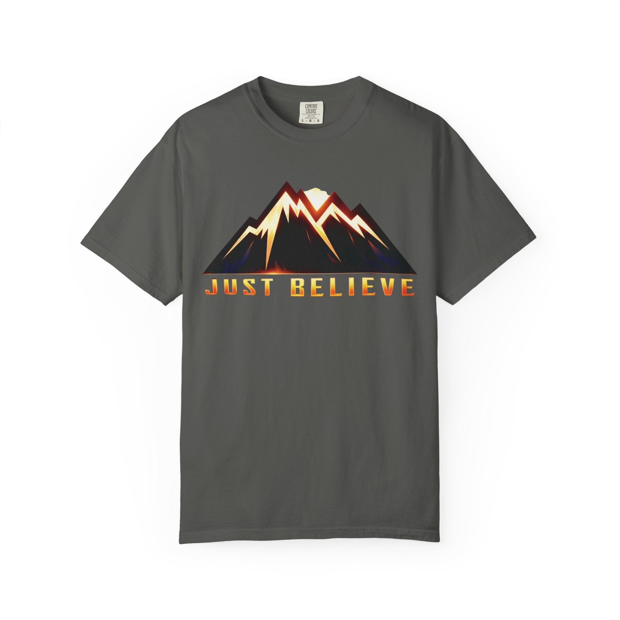 Just Believe Mountain T-Shirt — Inspirational Outdoor Graphic Tee