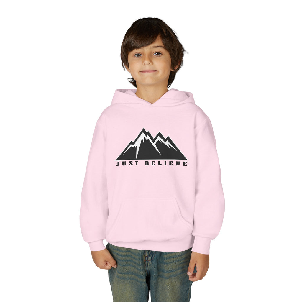 JustBelieve Hoodie Youth Hooded Sweatshirt | Inspirational Faith Design