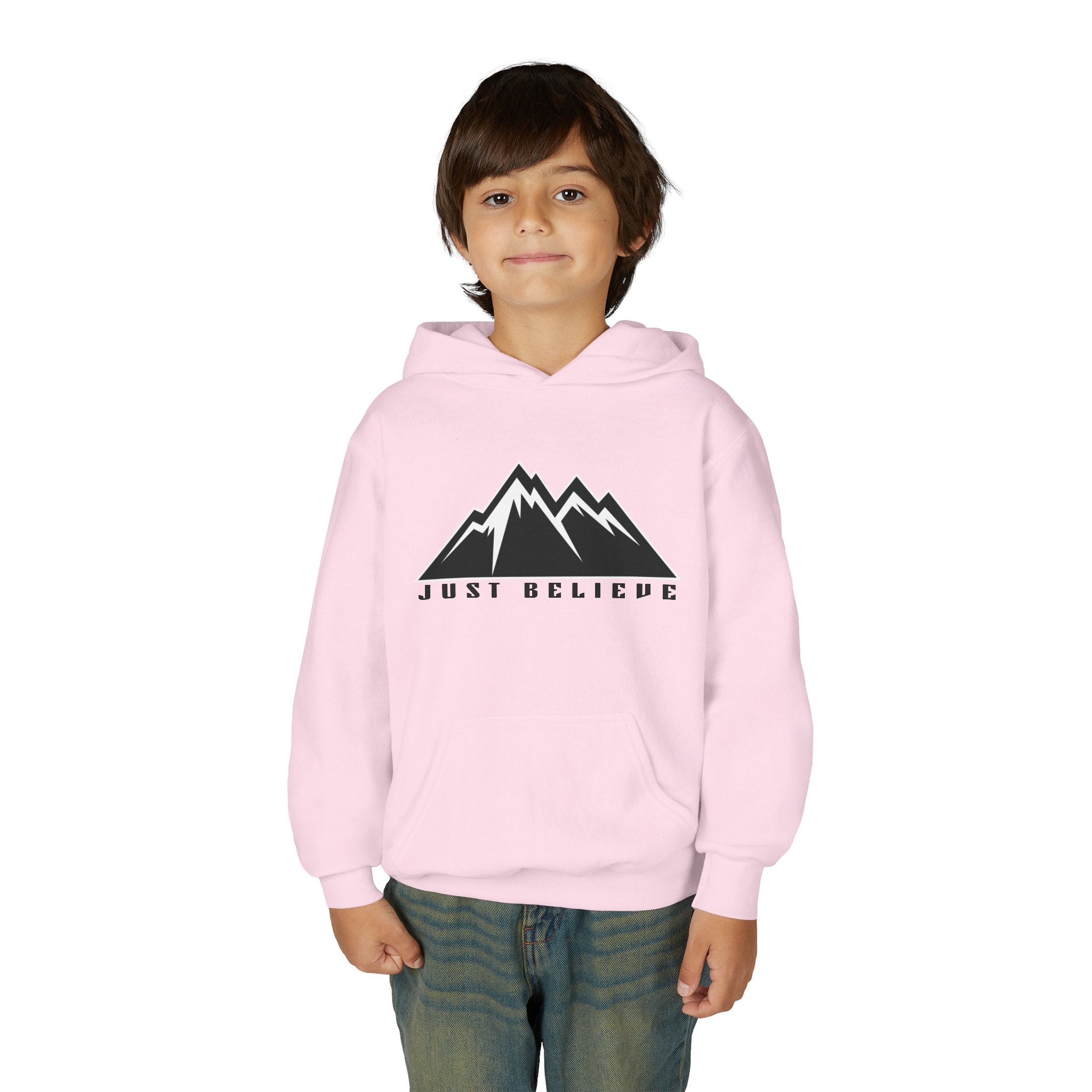 JustBelieve Hoodie Youth Hooded Sweatshirt | Inspirational Faith Design