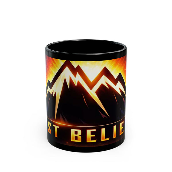 Just Believe Black Mug — Inspirational 11oz & 15oz Coffee Cup