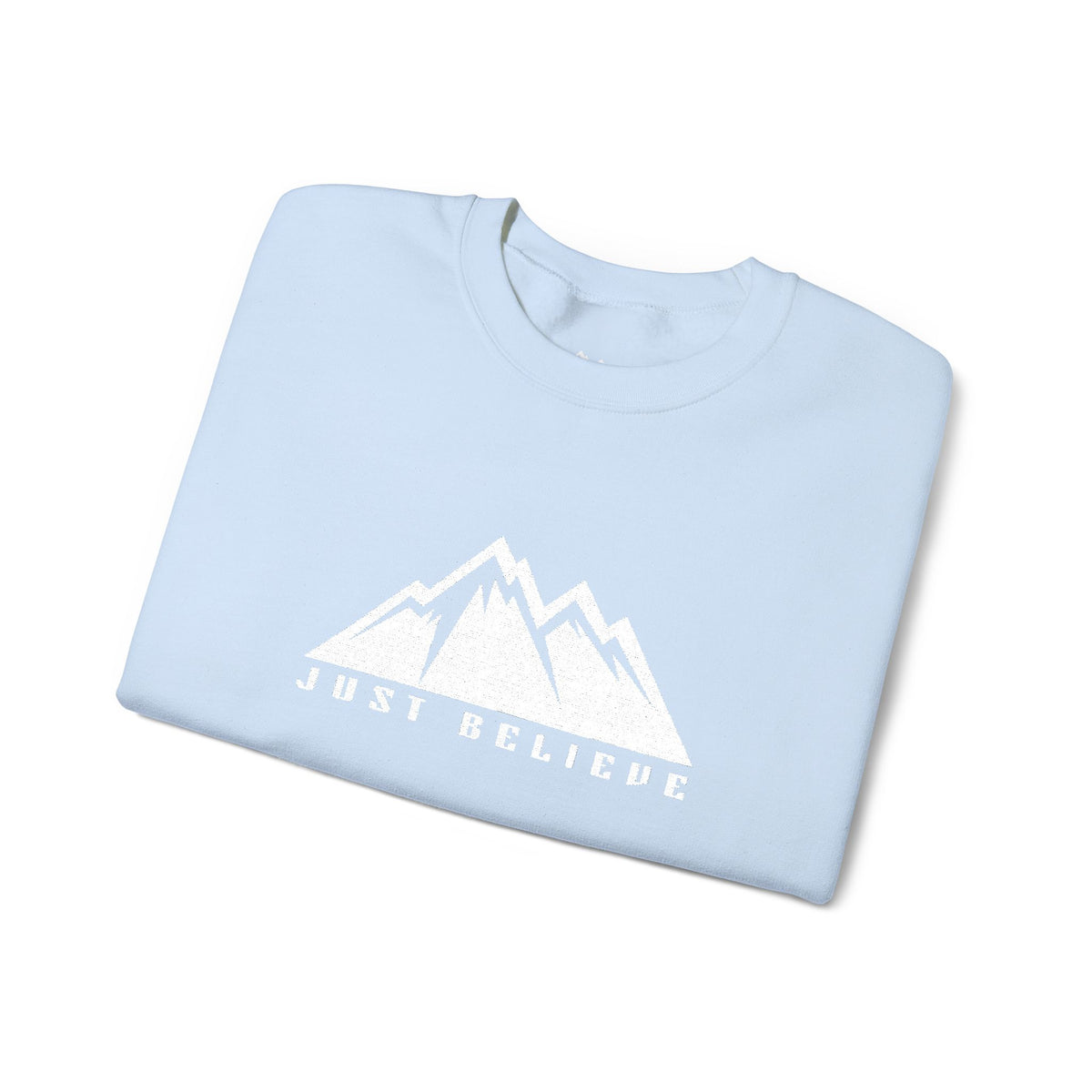 Just Believe Mountain Ridge Crewneck Sweatshirt — Adventure Graphic "Love Believe"