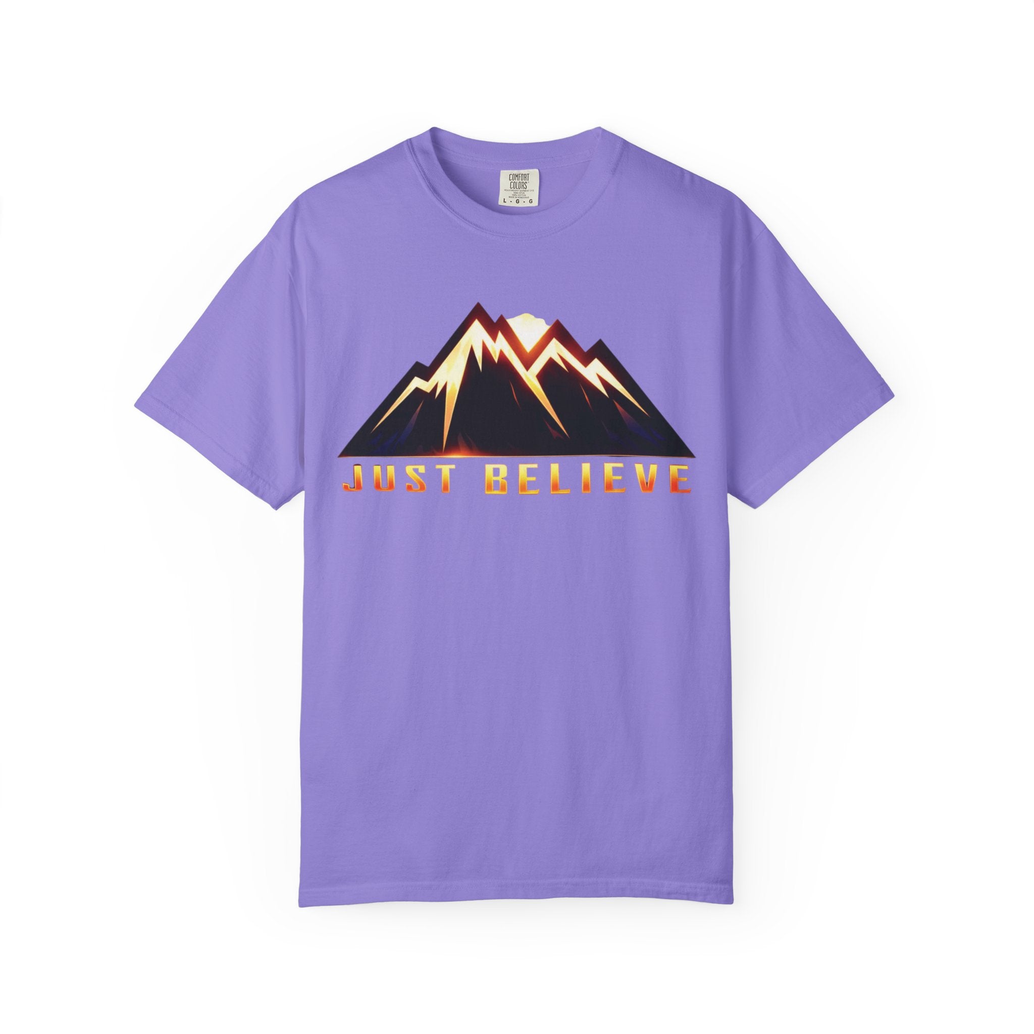 Just Believe Mountain T-Shirt — Inspirational Outdoor Graphic Tee