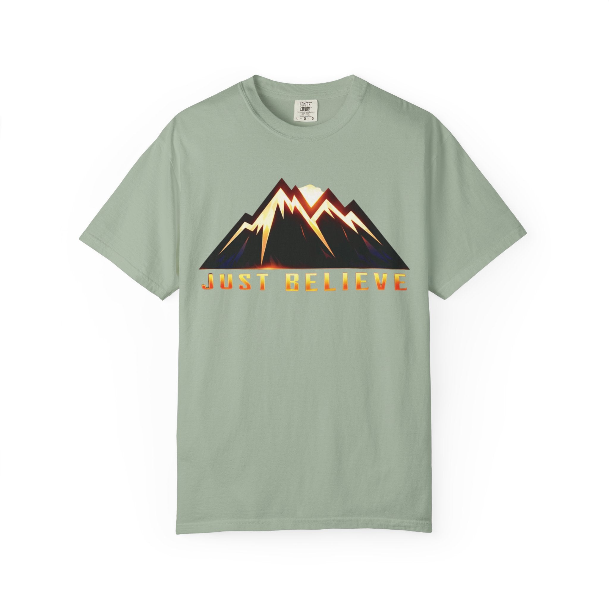 Just Believe Mountain T-Shirt — Inspirational Outdoor Graphic Tee