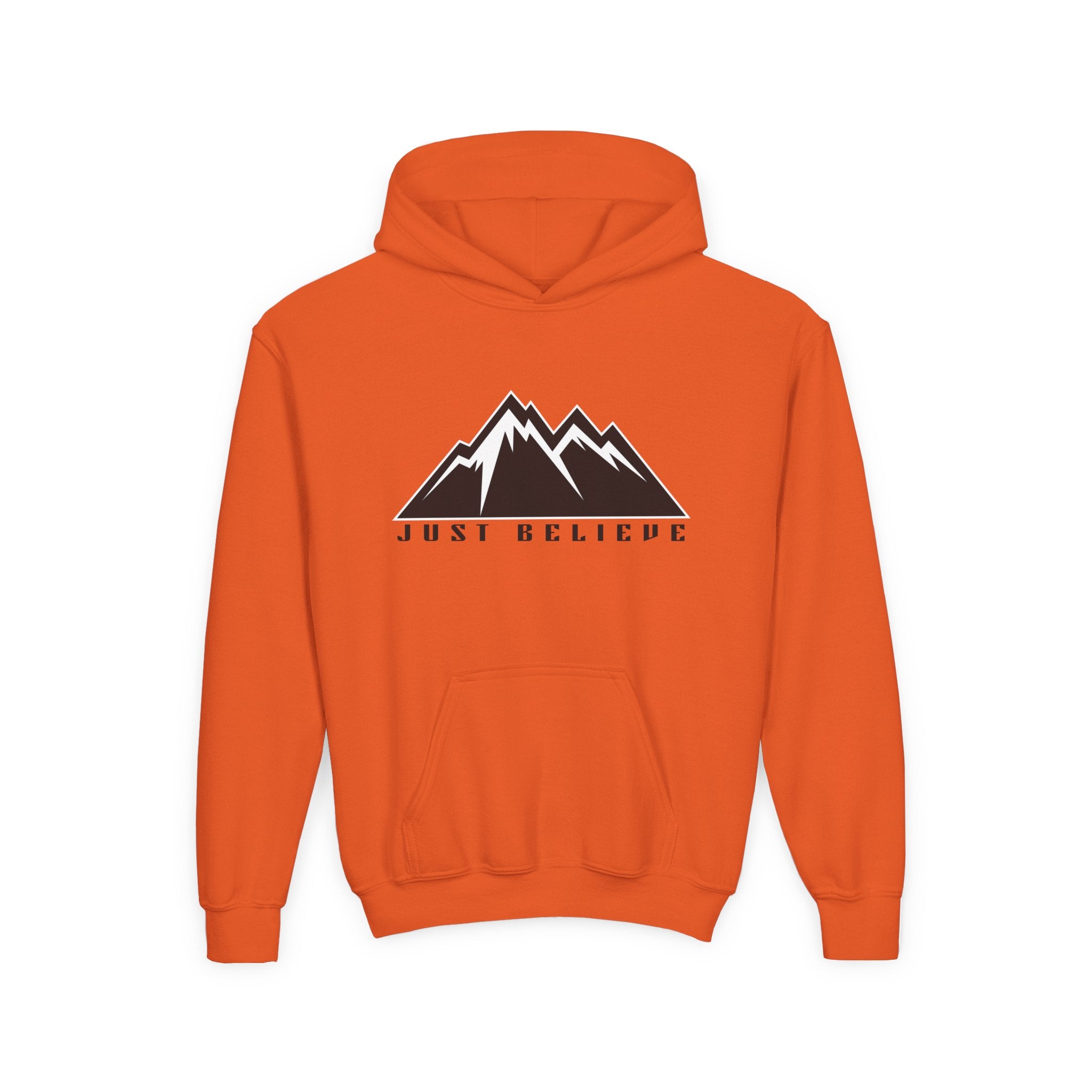 JustBelieve Hoodie Youth Hooded Sweatshirt | Inspirational Faith Design