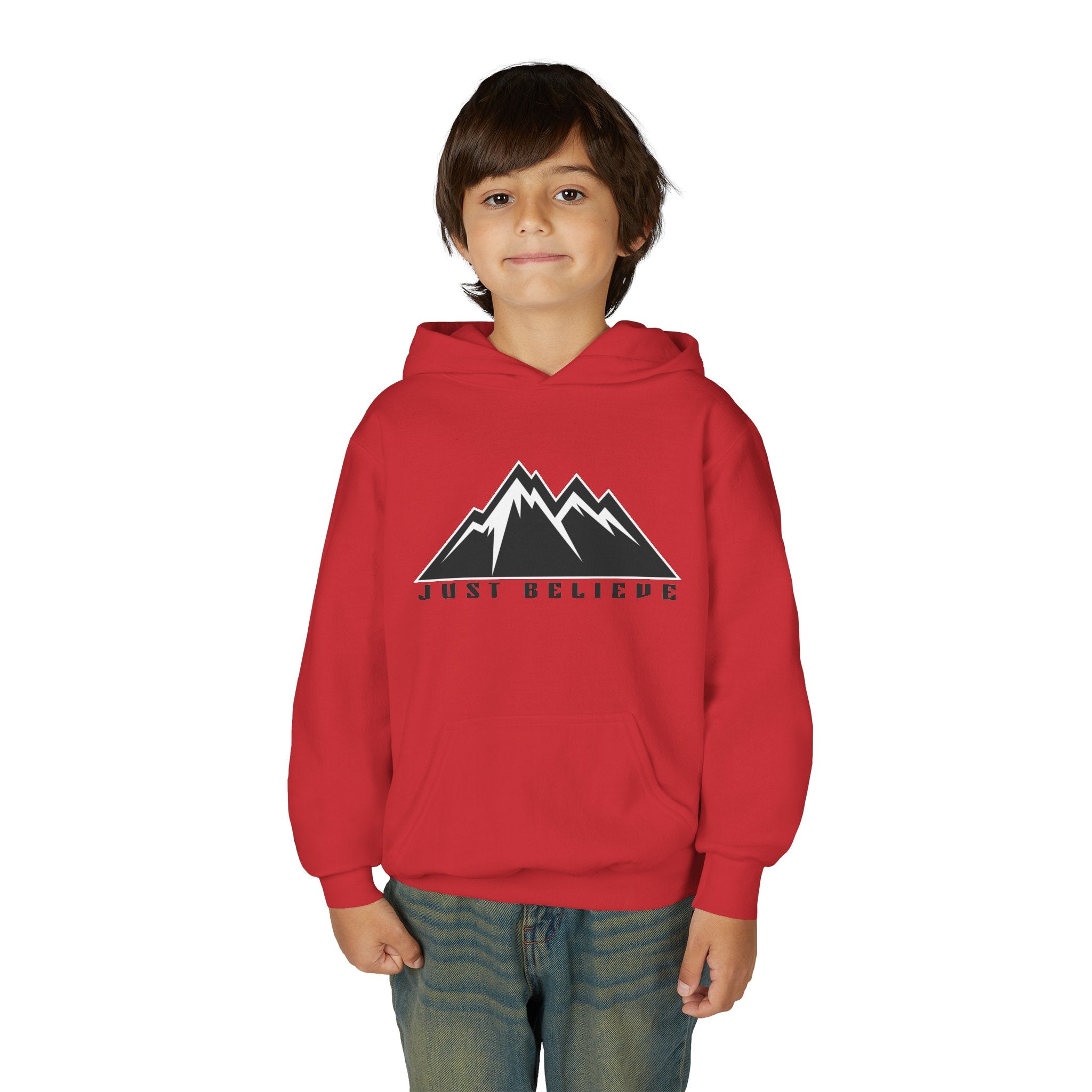 JustBelieve Hoodie Youth Hooded Sweatshirt | Inspirational Faith Design