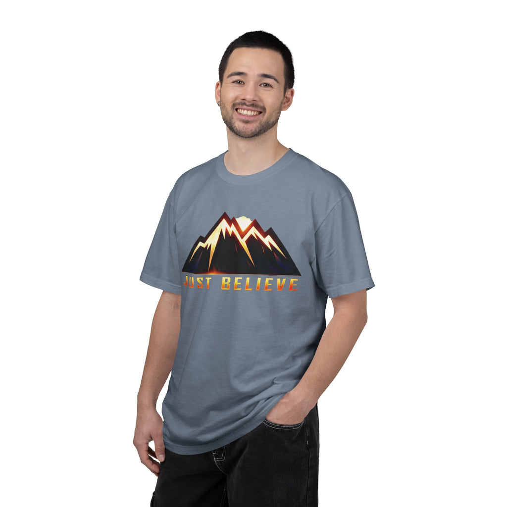 Just Believe Mountain T-Shirt — Inspirational Outdoor Graphic Tee