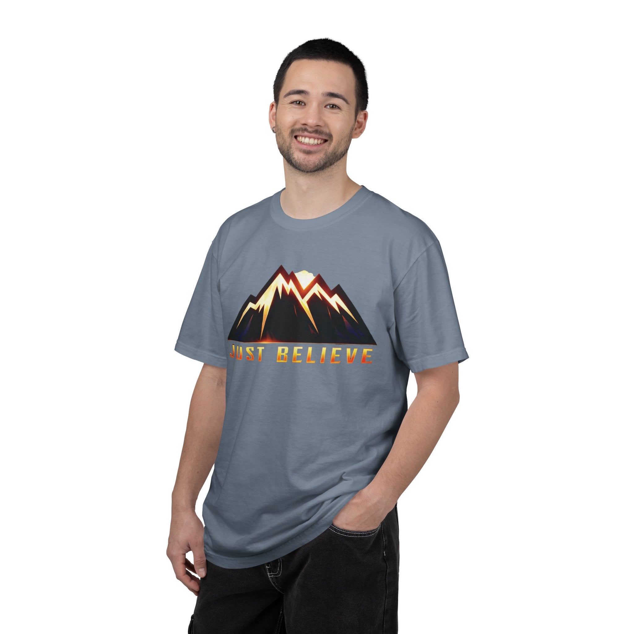 Just Believe Mountain T-Shirt — Inspirational Outdoor Graphic Tee