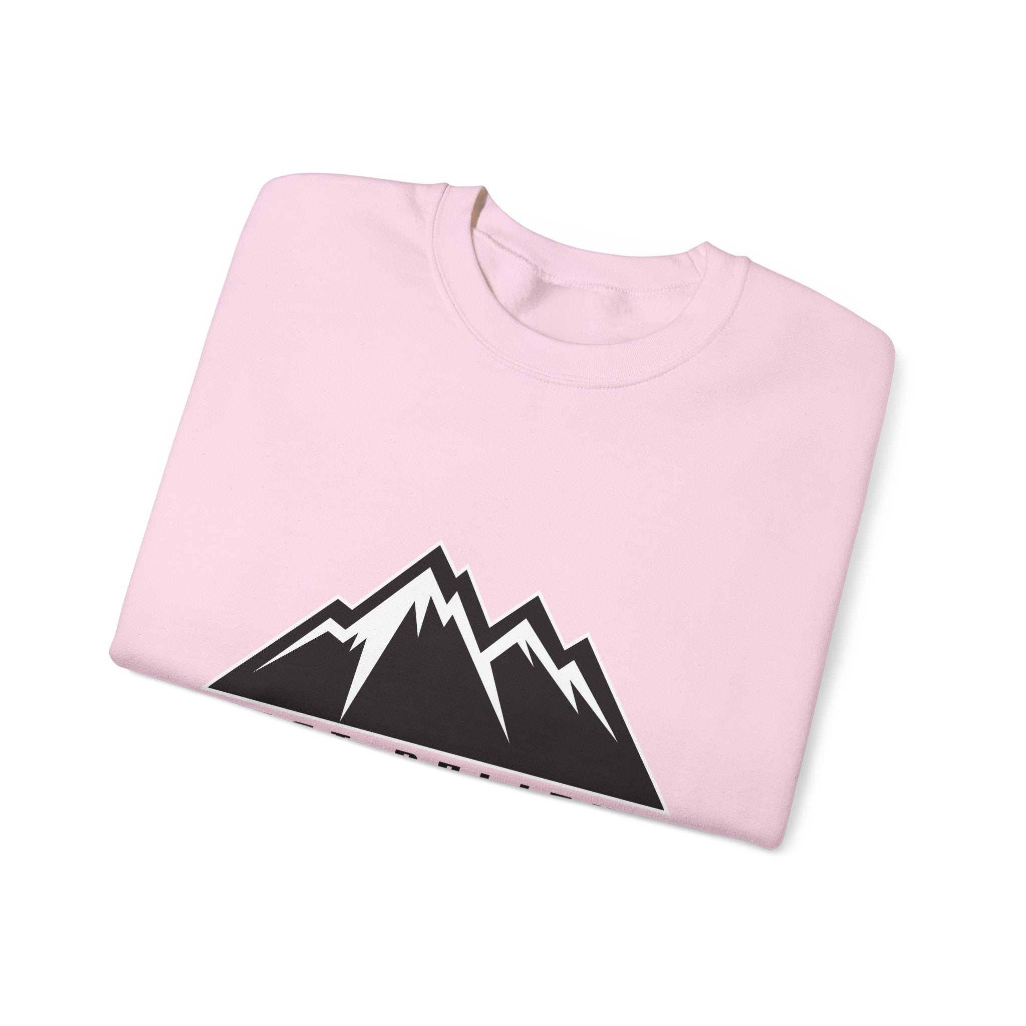 Just Believe Mountain Crewneck Sweatshirt — Inspirational Outdoor Graphic Sweatshirt