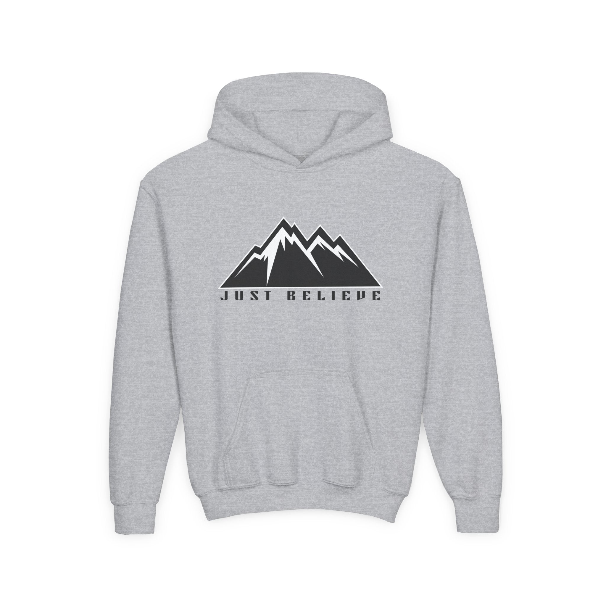 JustBelieve Hoodie Youth Hooded Sweatshirt | Inspirational Faith Design