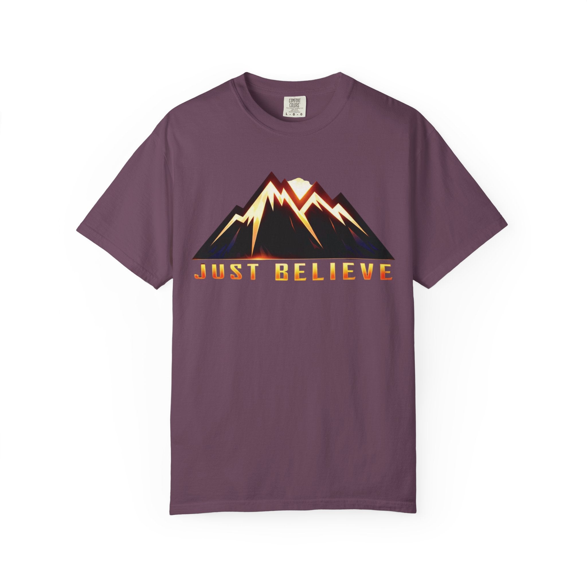 Just Believe Mountain T-Shirt — Inspirational Outdoor Graphic Tee