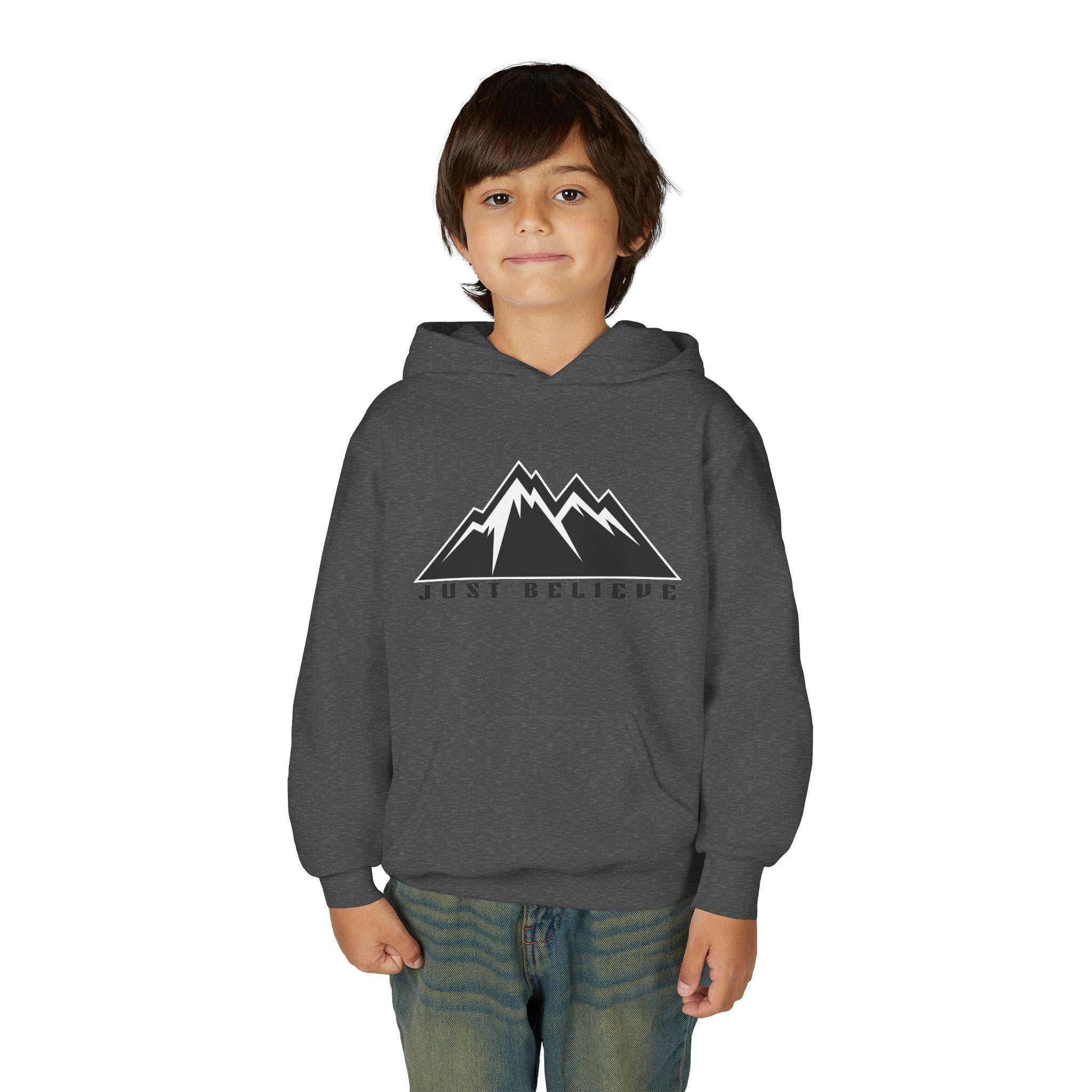 JustBelieve Hoodie Youth Hooded Sweatshirt | Inspirational Faith Design