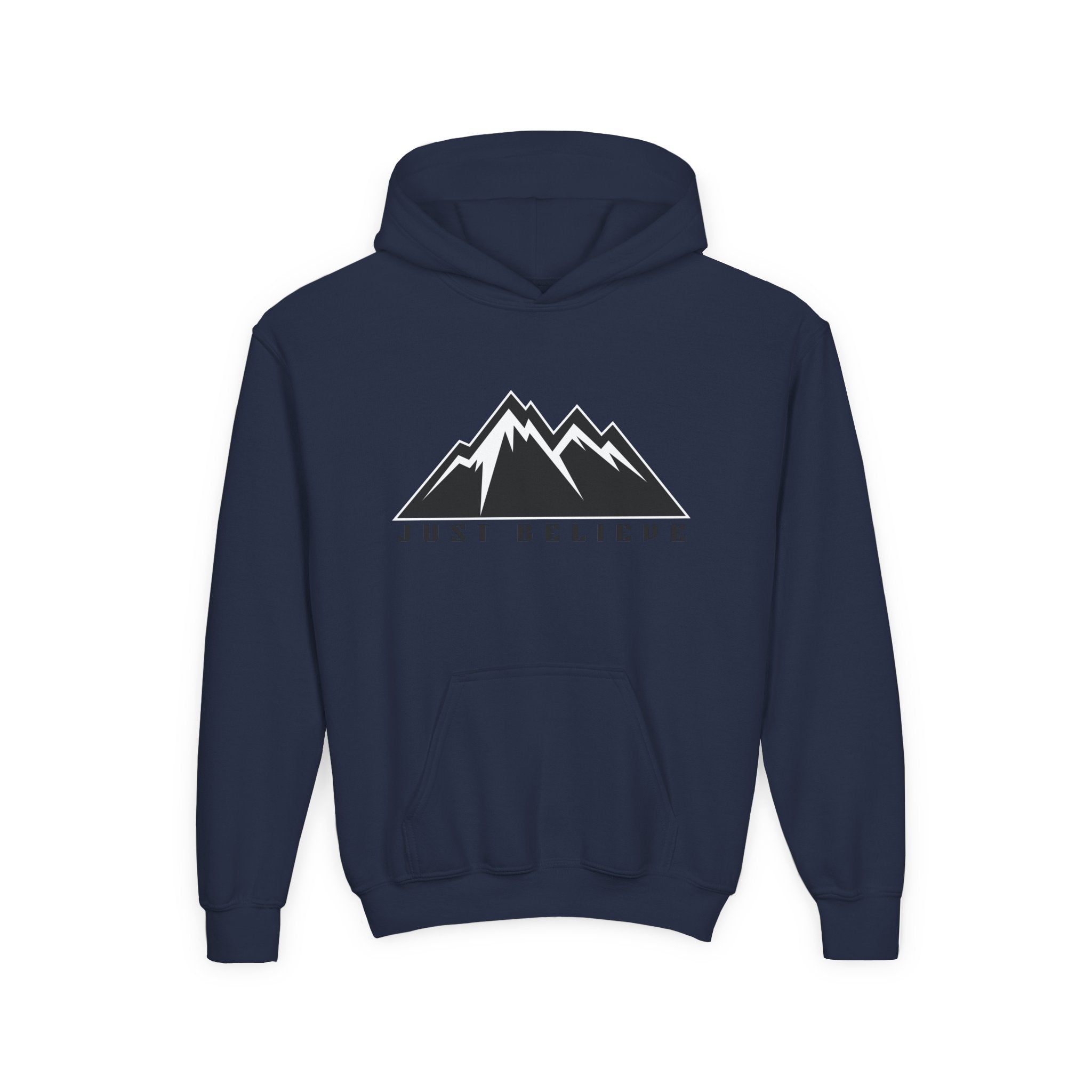 JustBelieve Hoodie Youth Hooded Sweatshirt | Inspirational Faith Design