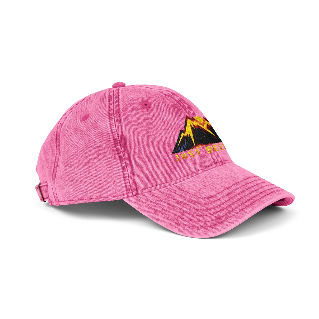 Just Believe Embroidered Vintage Mountain Cap — Red Dad Hat