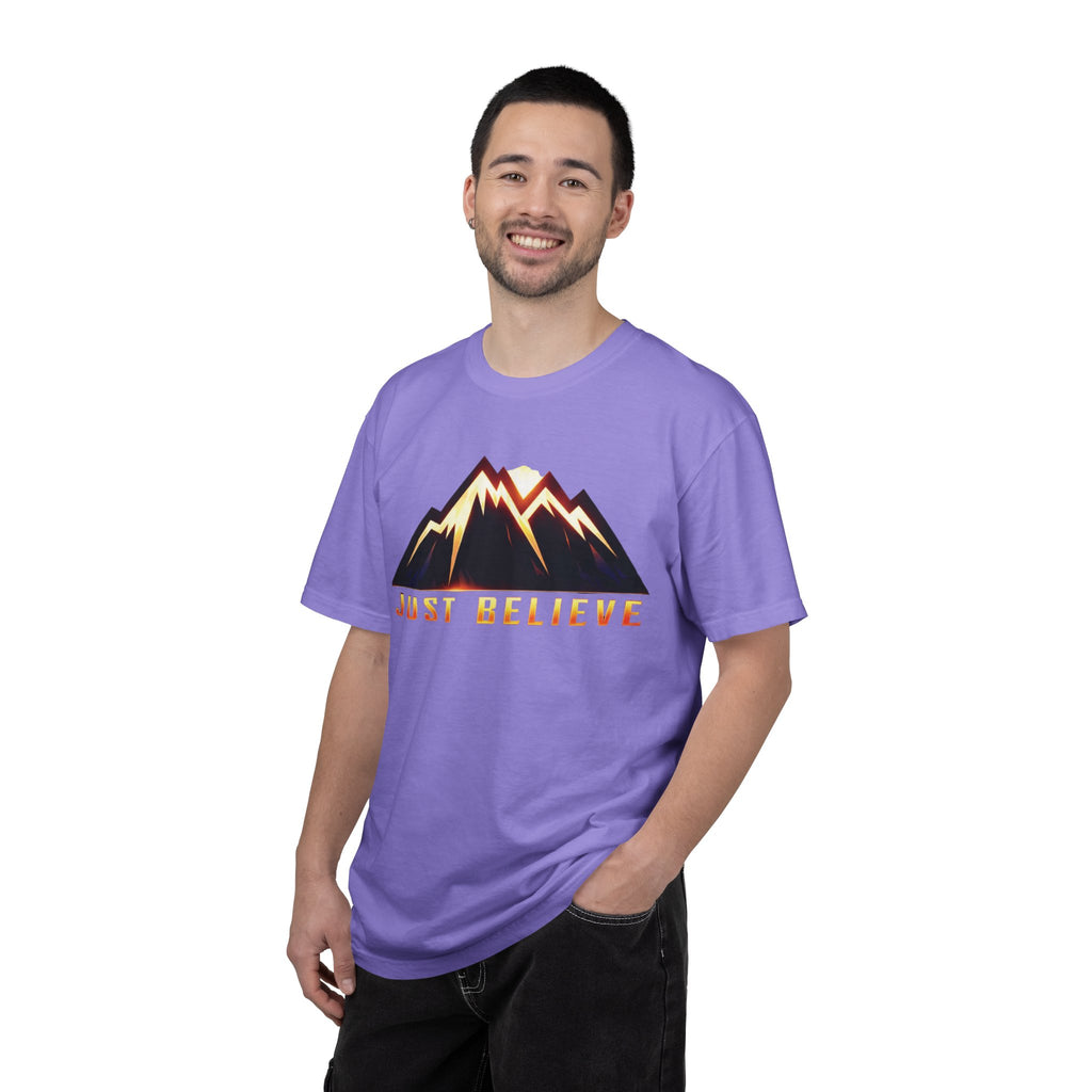 Just Believe Mountain T-Shirt — Inspirational Outdoor Graphic Tee