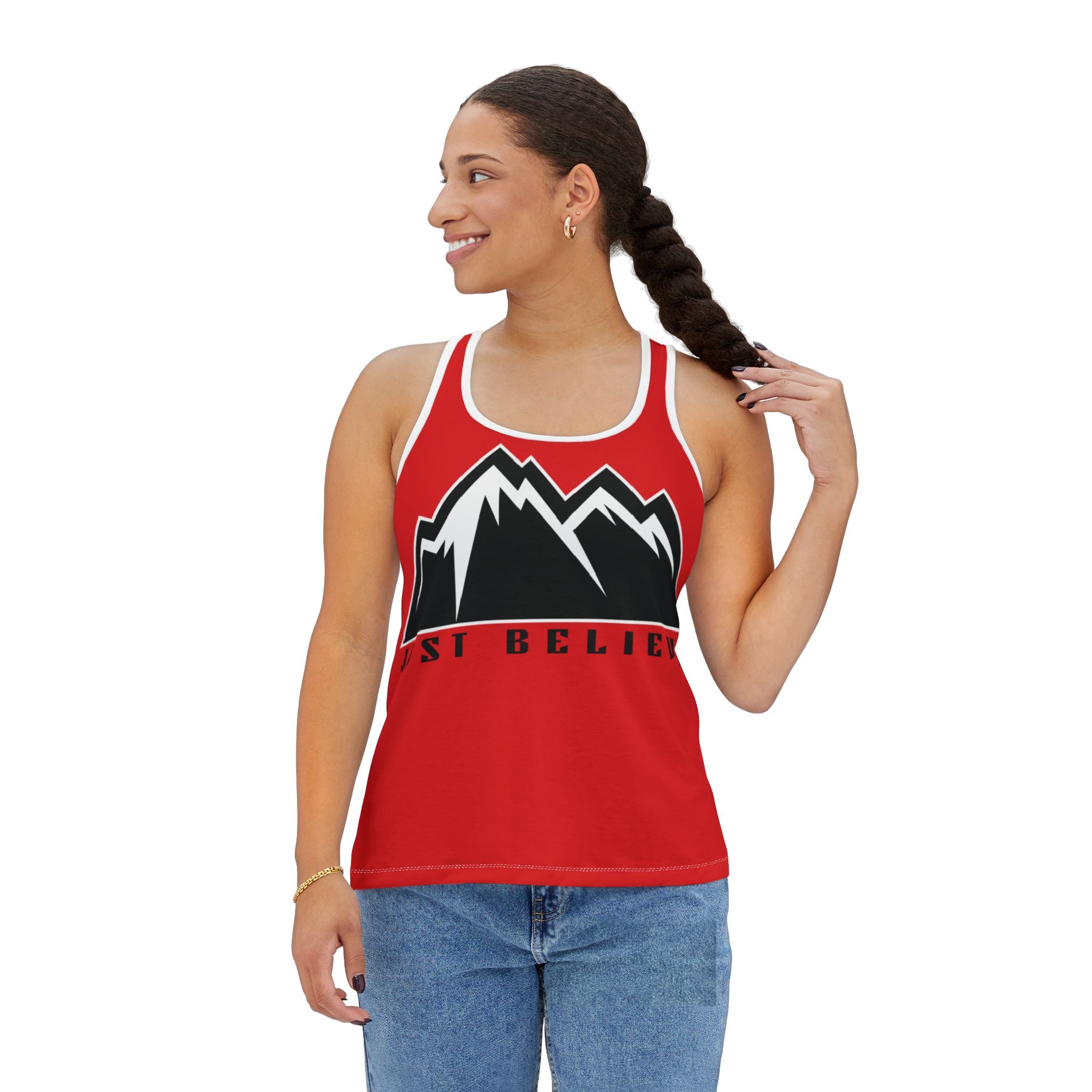 Just Believe Mountain Tank Top — Inspirational Outdoor Women's Racerback