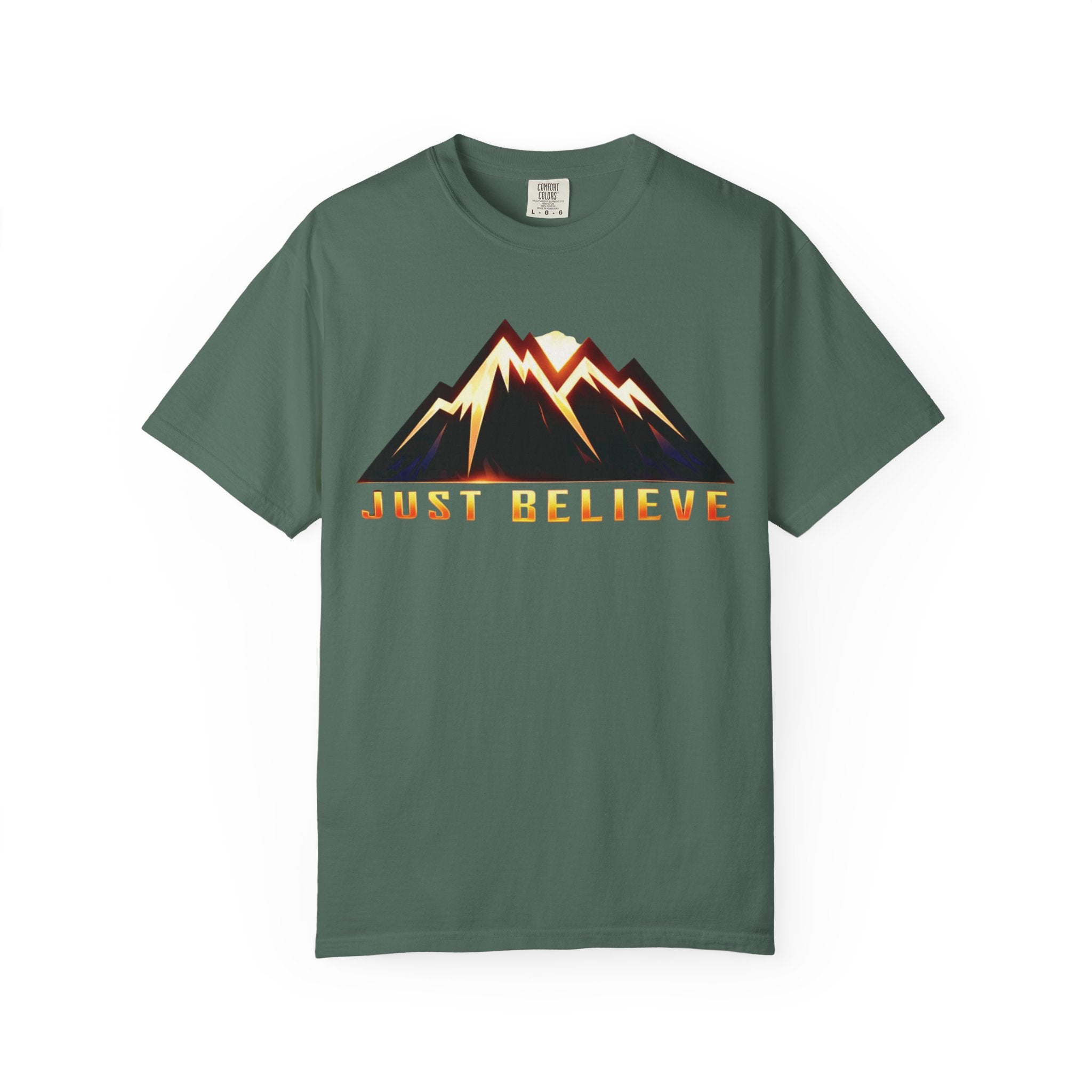 Just Believe Mountain T-Shirt — Inspirational Outdoor Graphic Tee