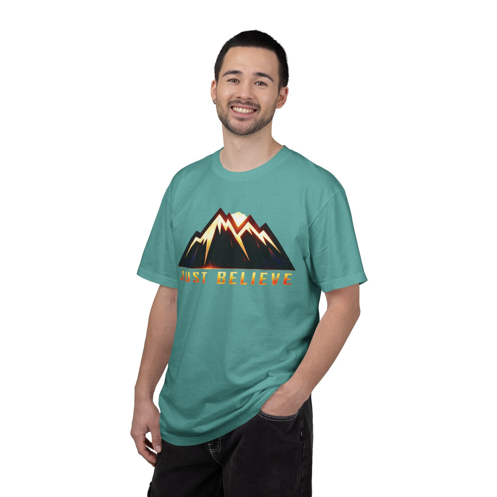 Just Believe Mountain T-Shirt — Inspirational Outdoor Graphic Tee