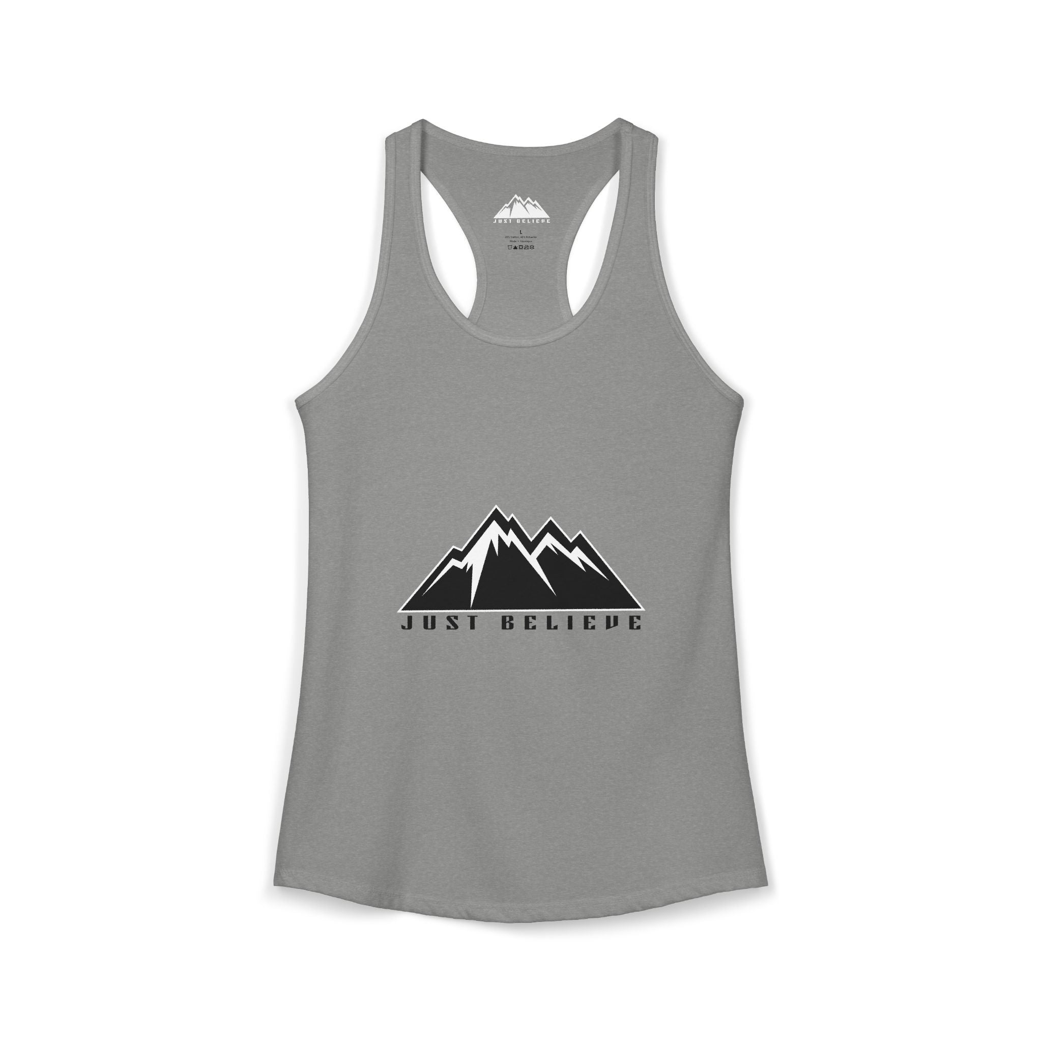 Just Believe Racerback Tank Top — Women's Inspirational Workout Tank