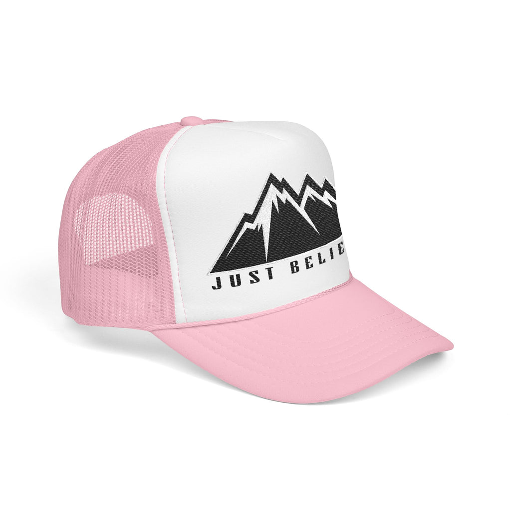 Just Believe Embroidered Trucker Hat — Foam Mesh Cap