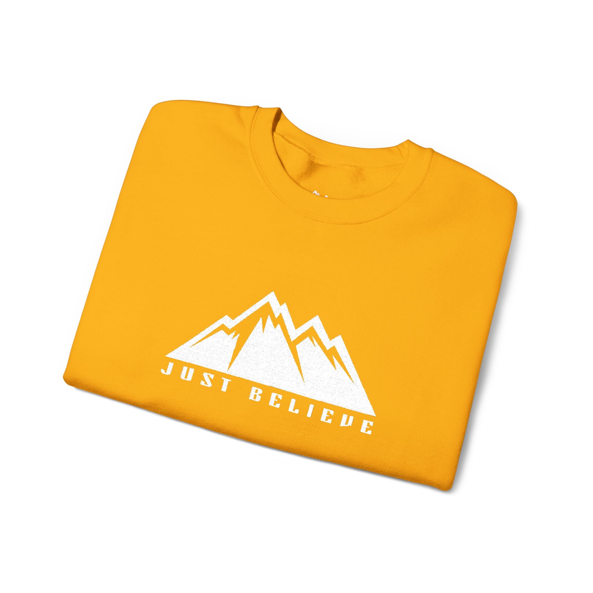 Just Believe Mountain Ridge Crewneck Sweatshirt — Adventure Graphic "Love Believe"