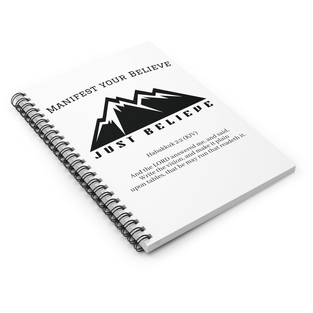 Manifest Your Believe Just Believe Notebook | Spiral Ruled Journal
