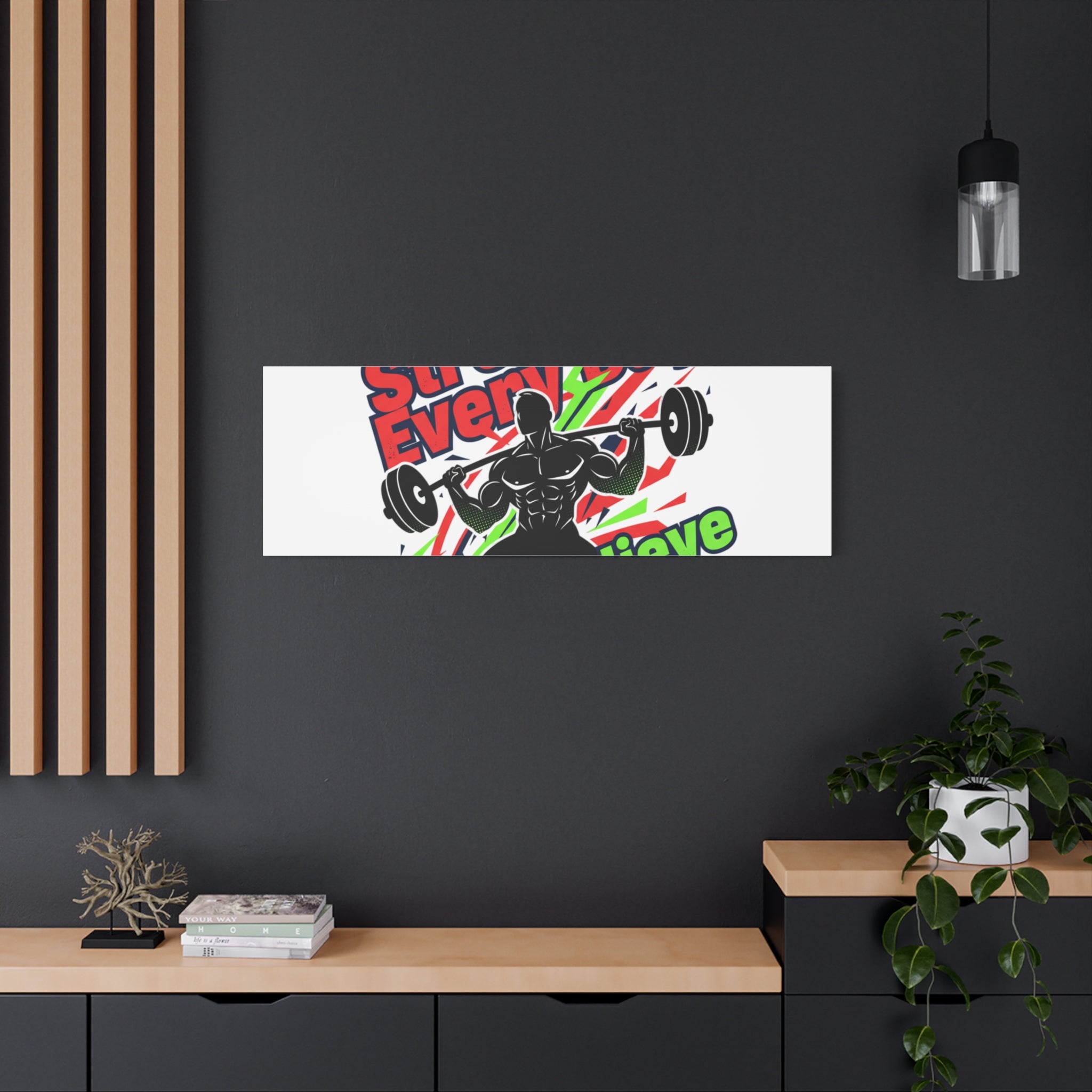 Just Believe Stronger Every Day Canvas | Fitness Motivation, Workout Wall Art