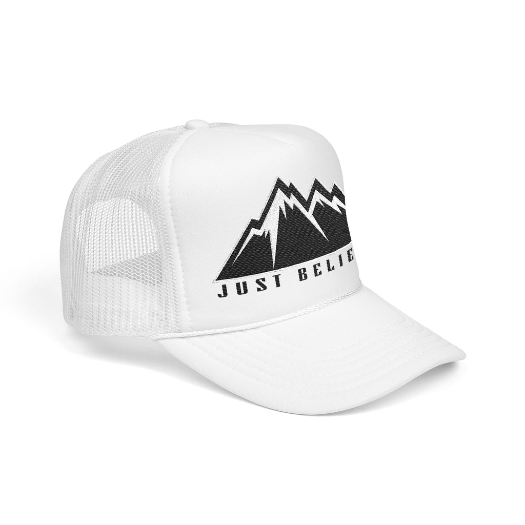 Just Believe Embroidered Trucker Hat — Foam Mesh Cap