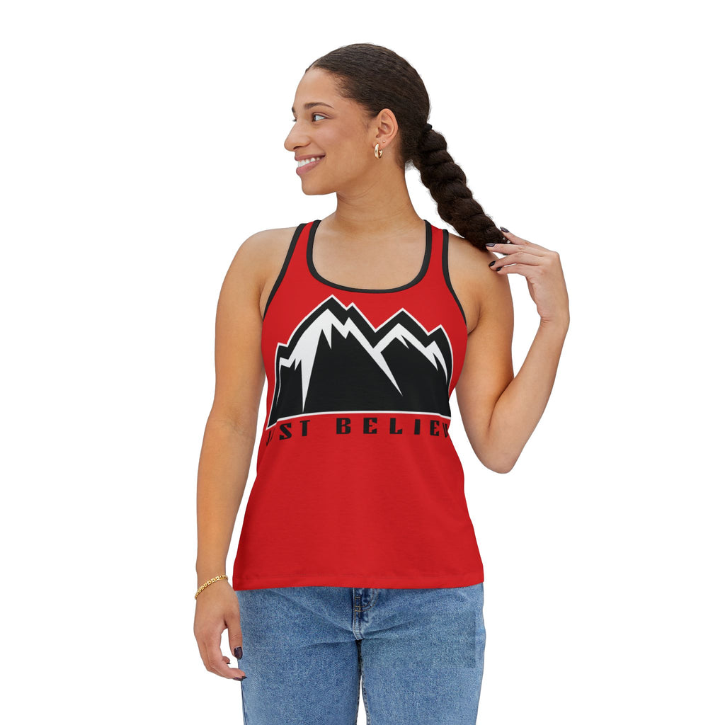 Just Believe Mountain Tank Top — Inspirational Outdoor Women's Racerback