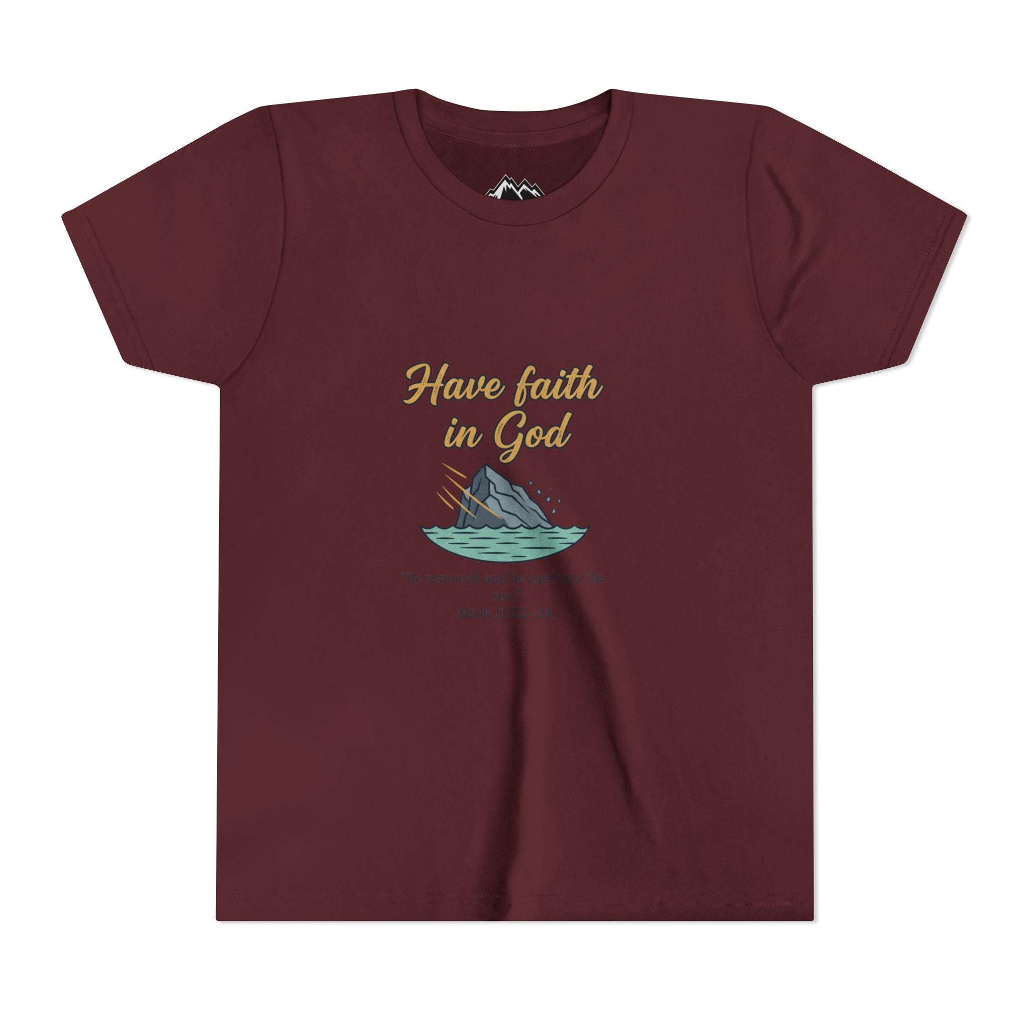 Have Faith in God Youth Tee — Christian Kids T-Shirt with Bible Verse (Mark 11:22-24)