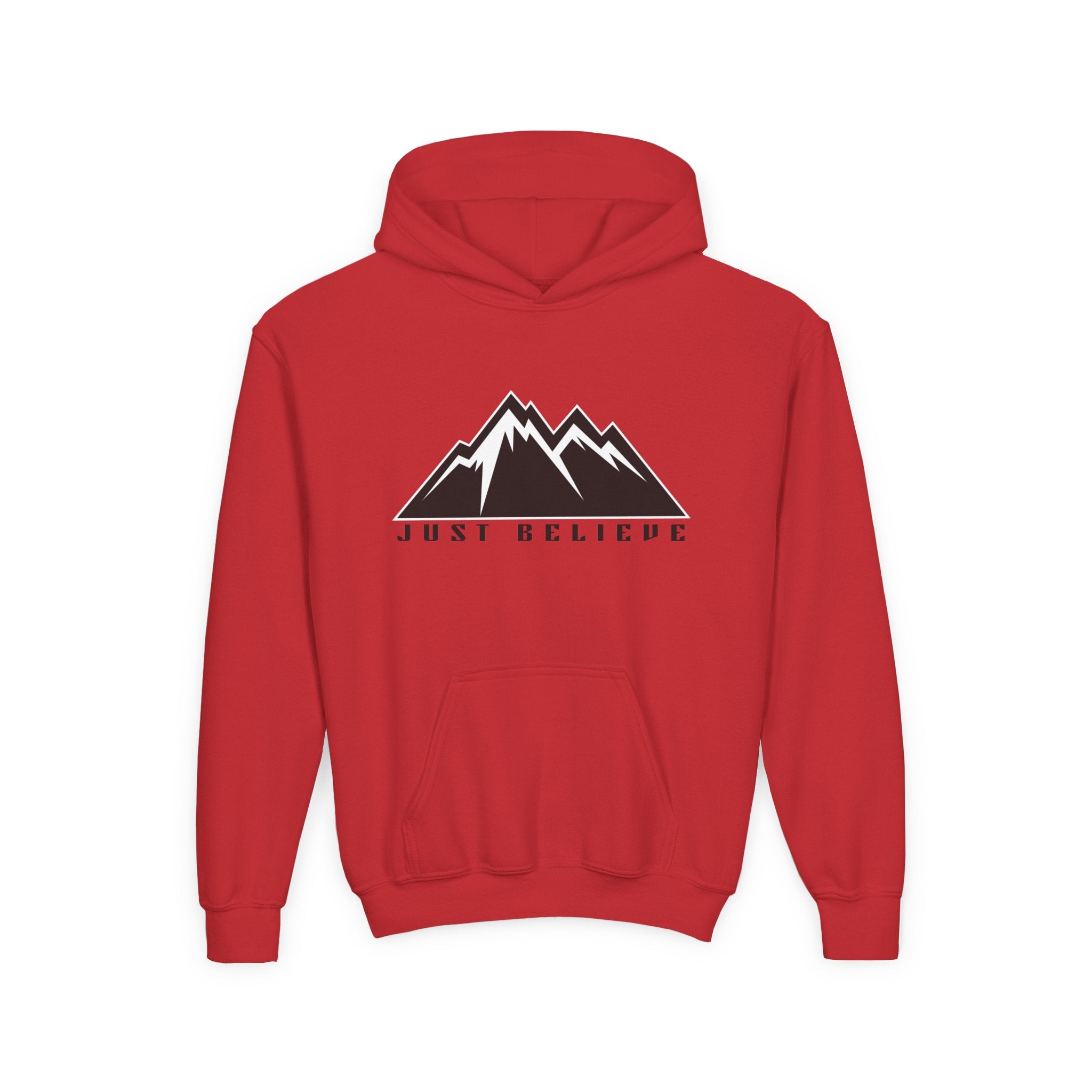 JustBelieve Hoodie Youth Hooded Sweatshirt | Inspirational Faith Design
