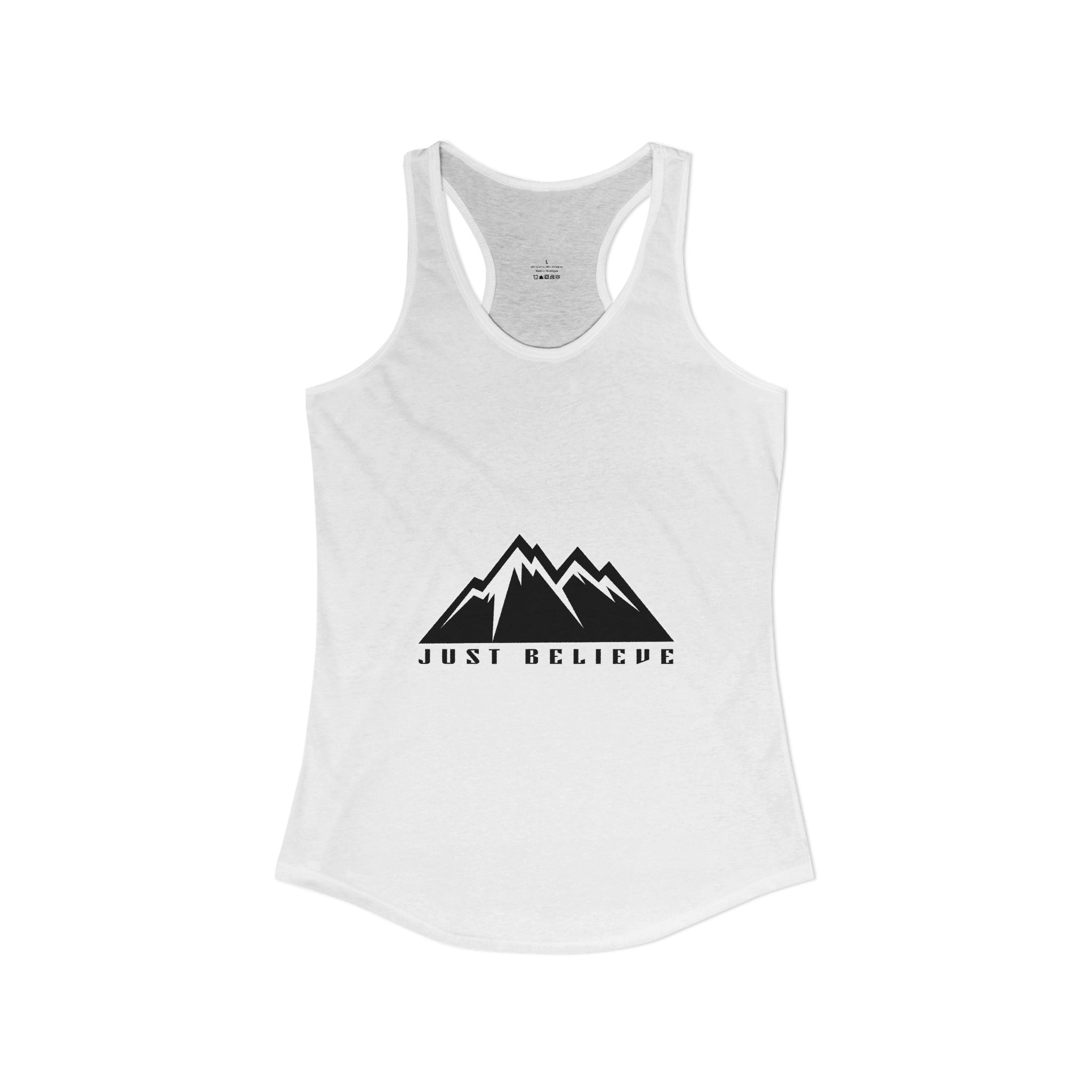 Just Believe Racerback Tank Top — Women's Inspirational Workout Tank