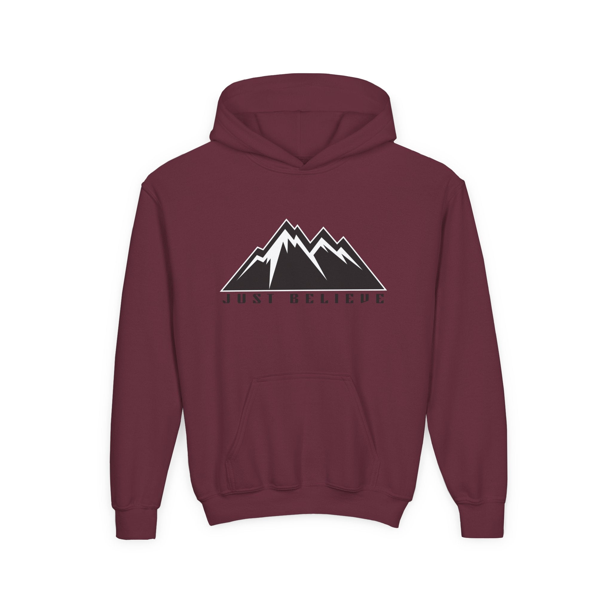 JustBelieve Hoodie Youth Hooded Sweatshirt | Inspirational Faith Design