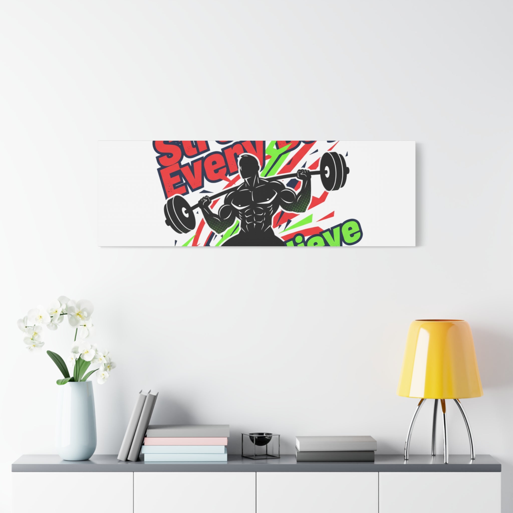 Just Believe Stronger Every Day Canvas | Fitness Motivation, Workout Wall Art