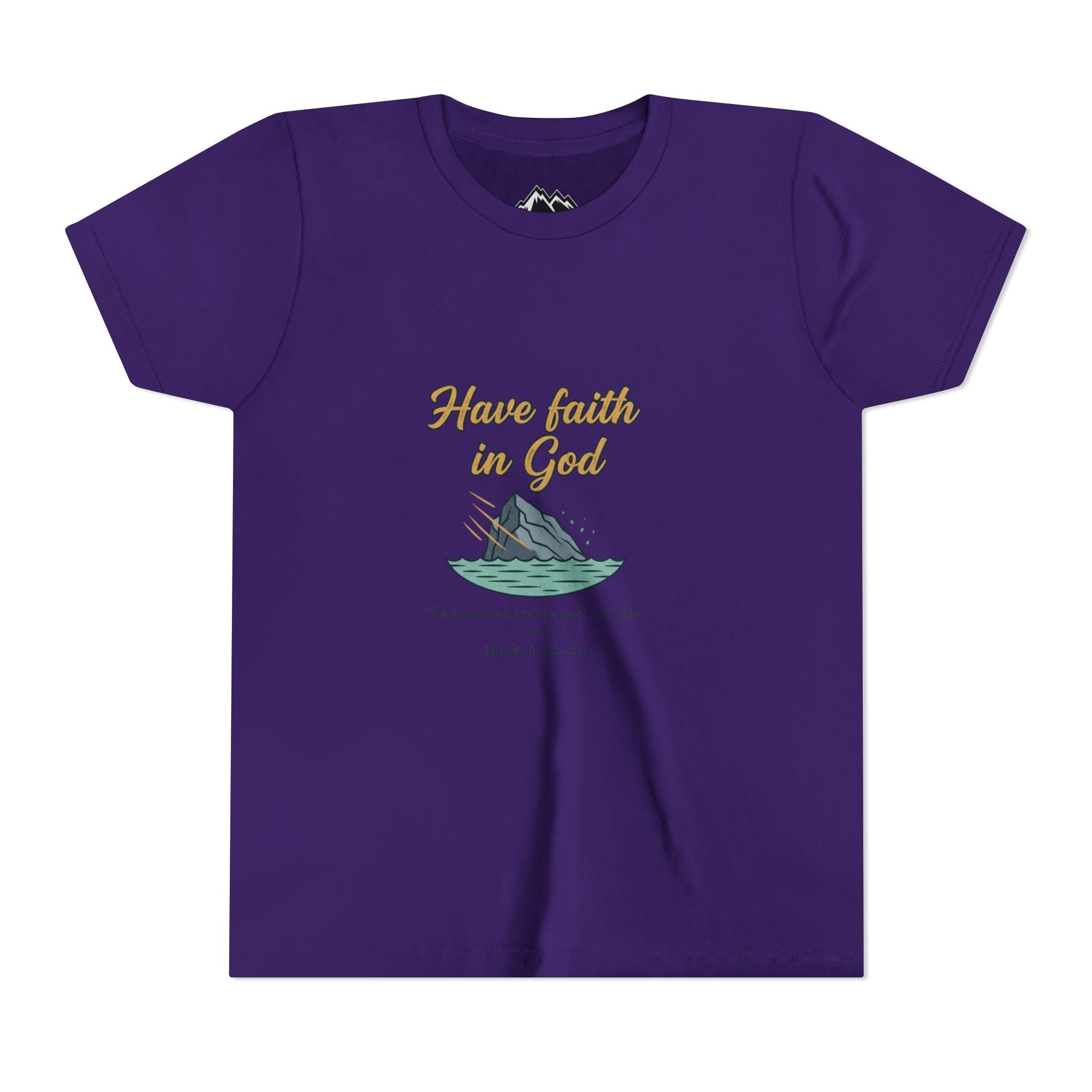 Have Faith in God Youth Tee — Christian Kids T-Shirt with Bible Verse (Mark 11:22-24)