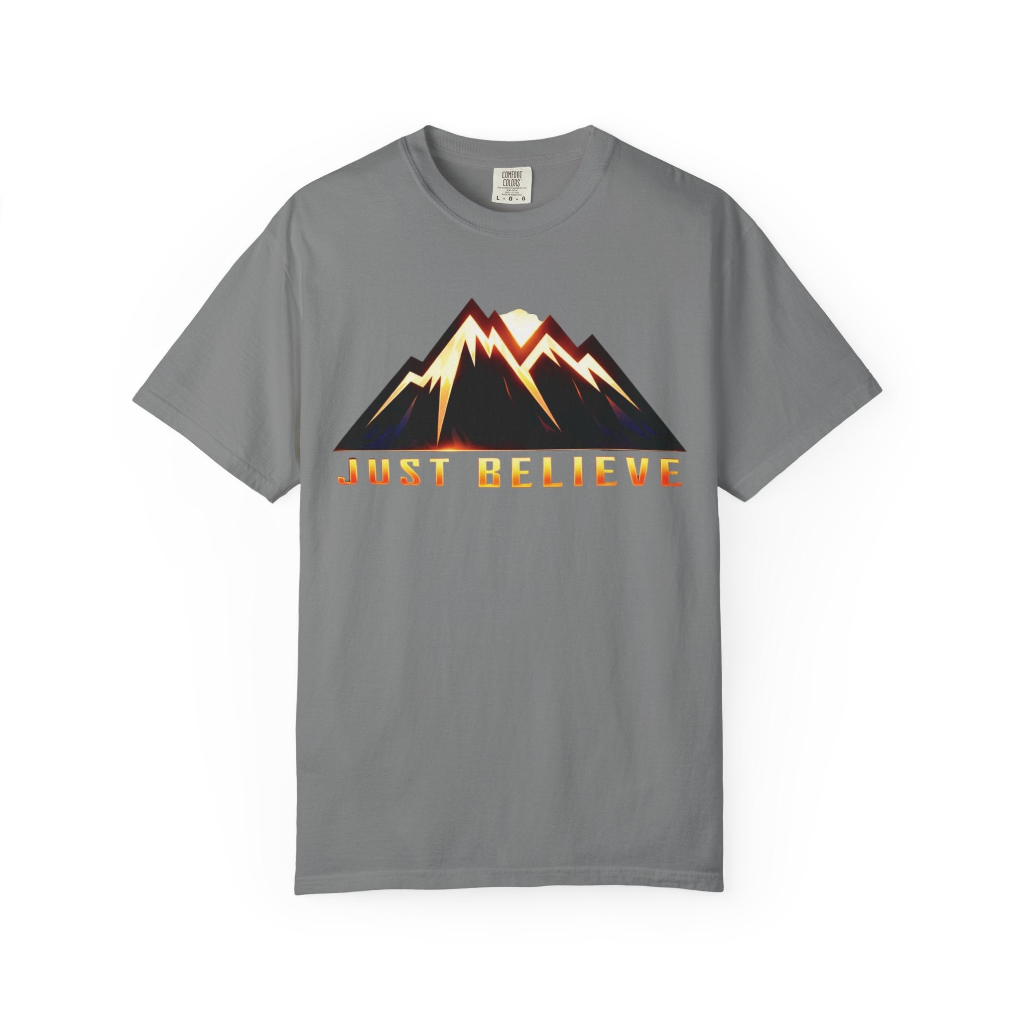 Just Believe Mountain T-Shirt — Inspirational Outdoor Graphic Tee