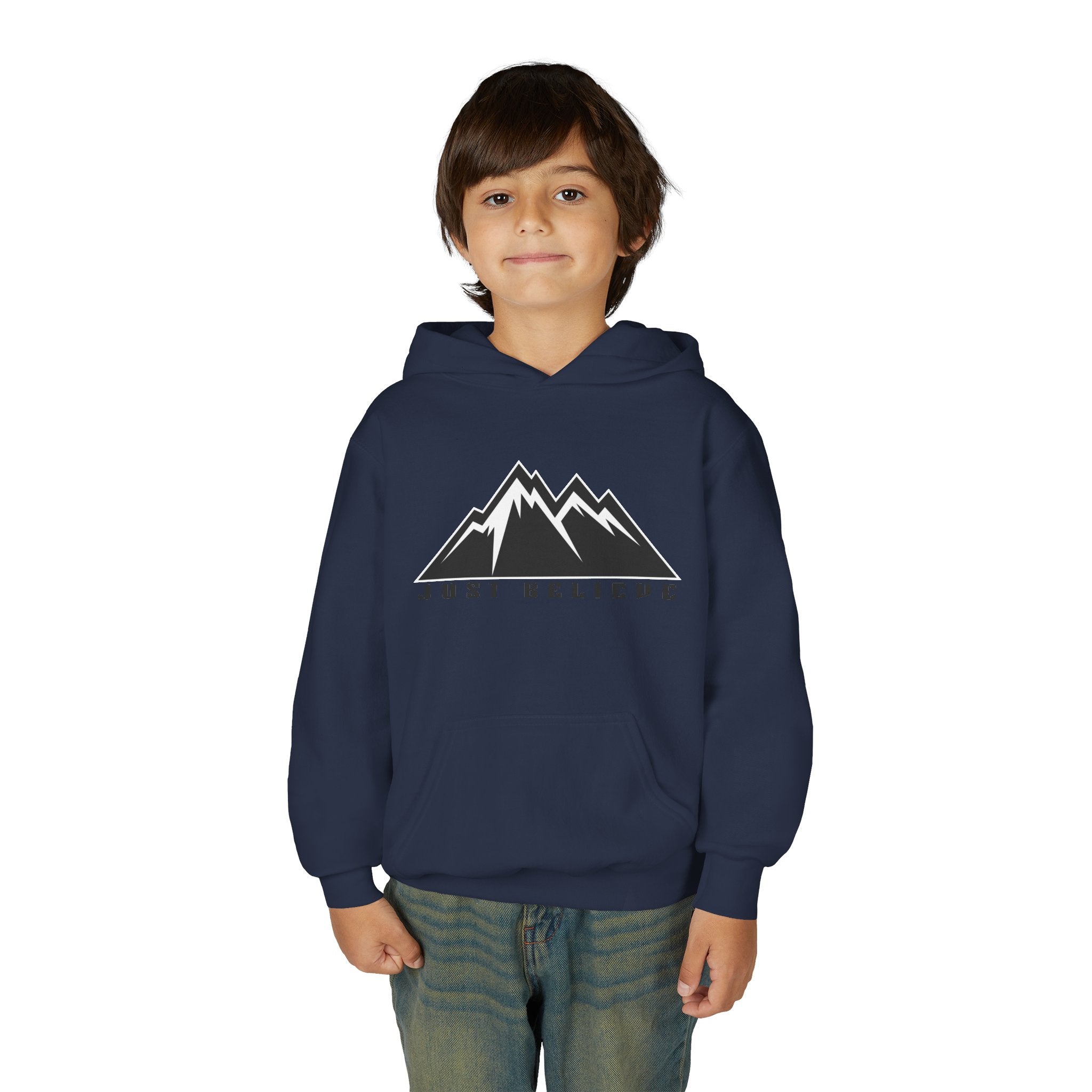 JustBelieve Hoodie Youth Hooded Sweatshirt | Inspirational Faith Design