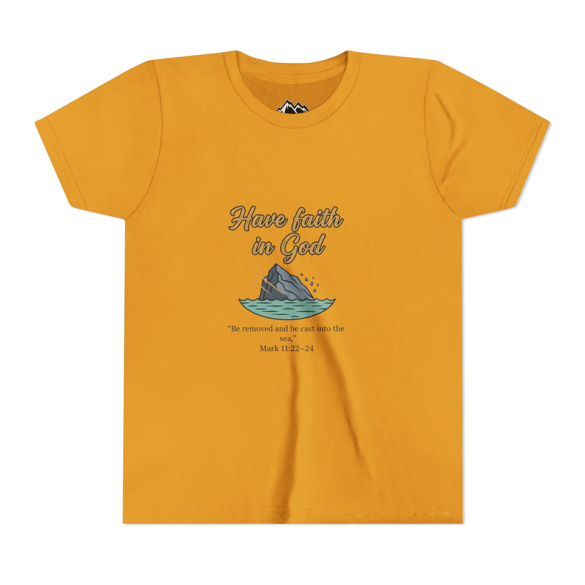 Have Faith in God Youth Tee — Christian Kids T-Shirt with Bible Verse (Mark 11:22-24)