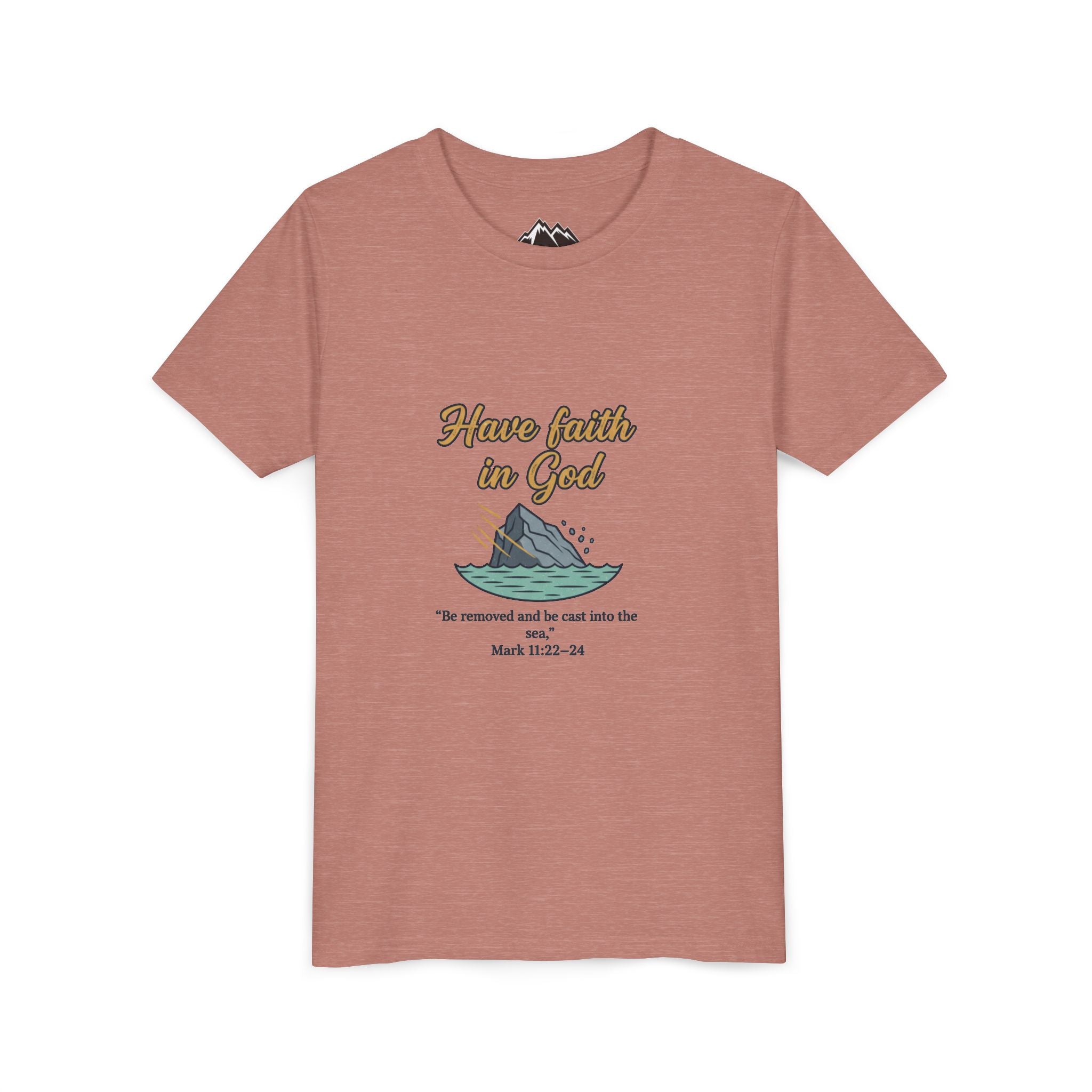 Have Faith in God Youth Tee — Christian Kids T-Shirt with Bible Verse (Mark 11:22-24)