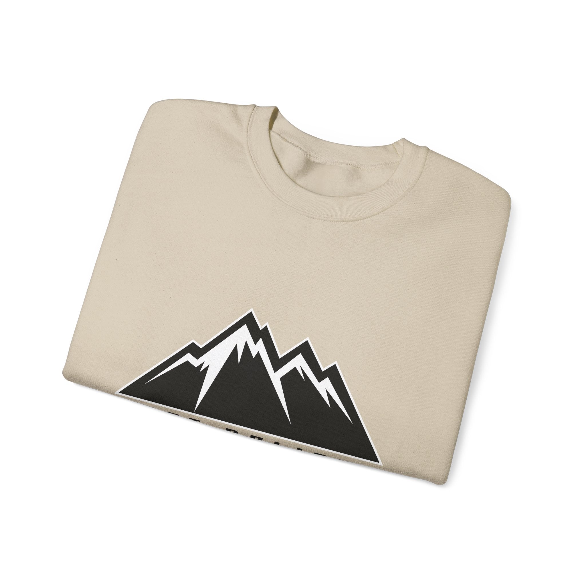Just Believe Mountain Crewneck Sweatshirt — Inspirational Outdoor Graphic Sweatshirt