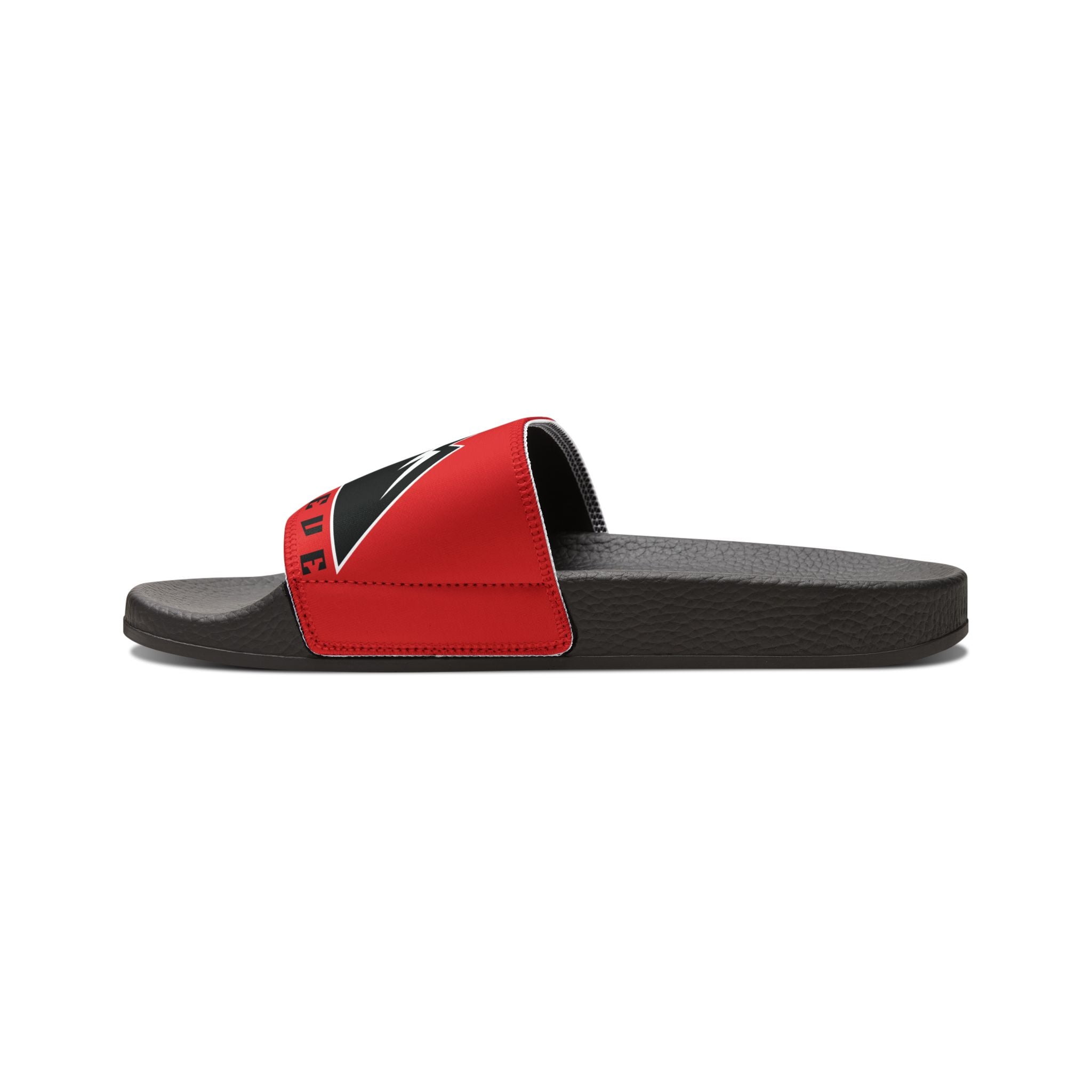 Just Believe Men's Removable-Strap Slide Sandals — Bold Red Mountain Logo
