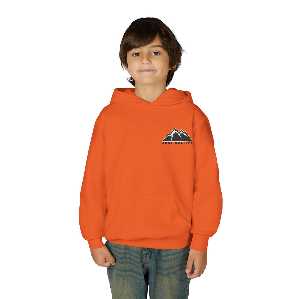 Youth Hoodie - Mountain Logo "Just Breathe" Minimal Outdoor Pullover