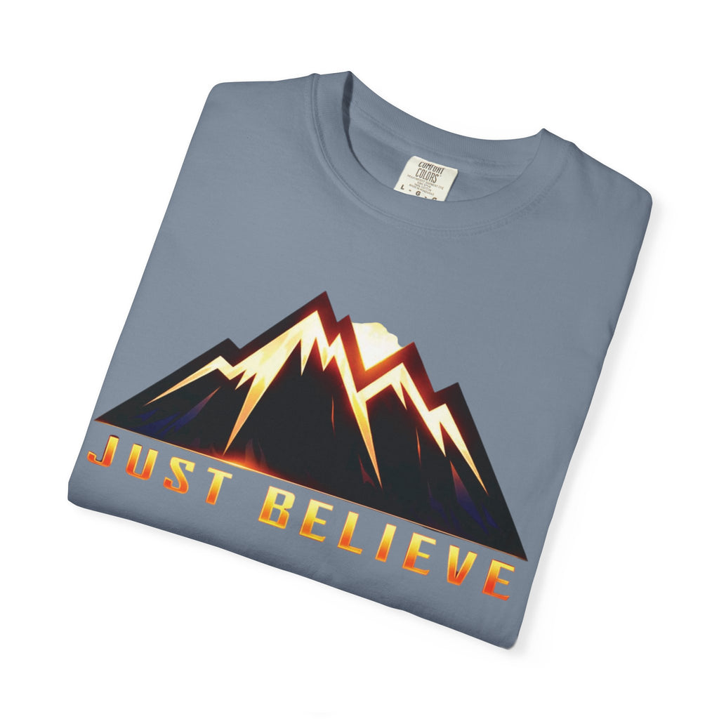Just Believe Mountain T-Shirt — Inspirational Outdoor Graphic Tee