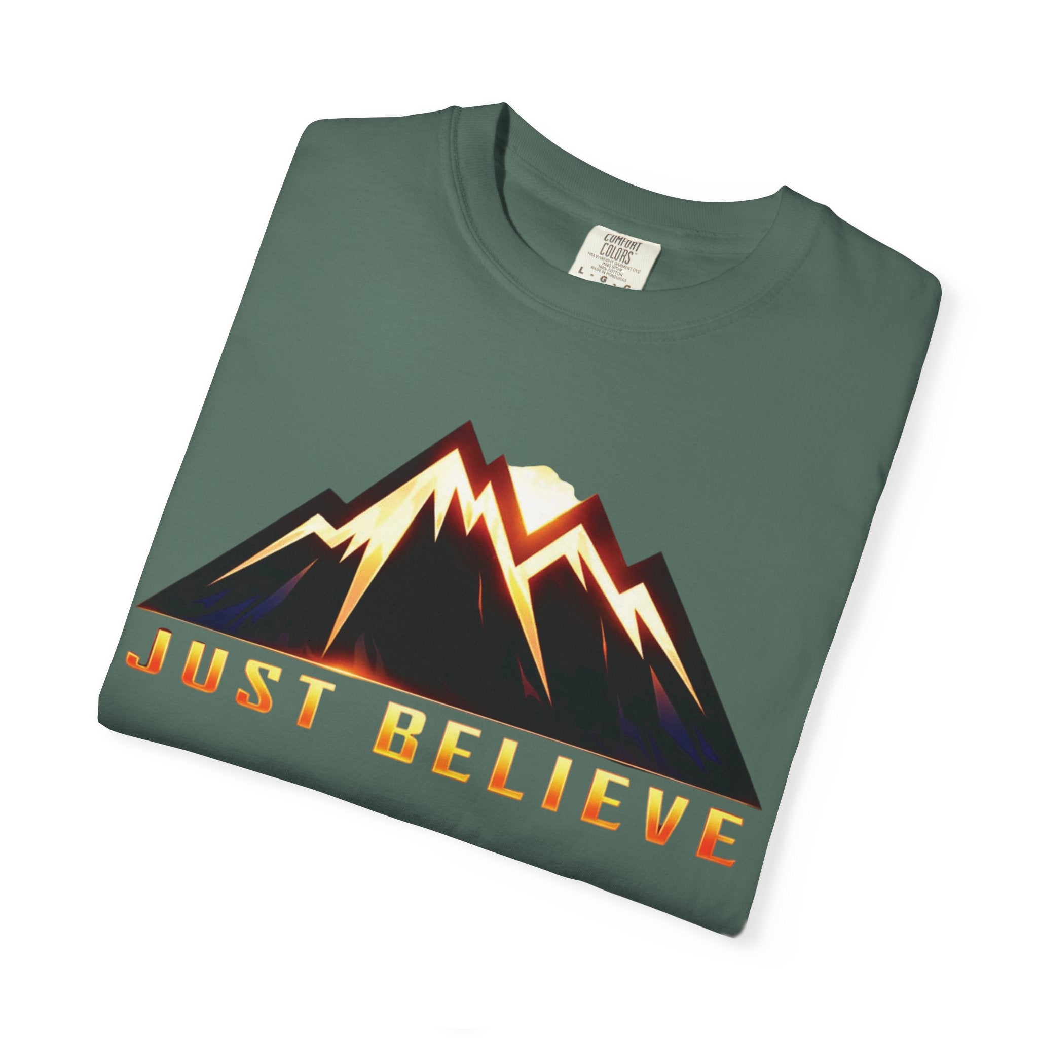 Just Believe Mountain T-Shirt — Inspirational Outdoor Graphic Tee