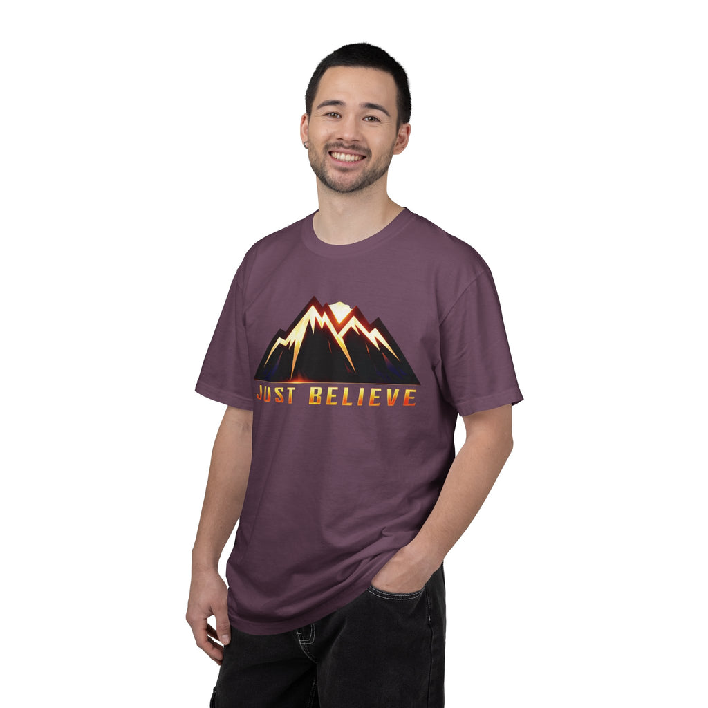Just Believe Mountain T-Shirt — Inspirational Outdoor Graphic Tee