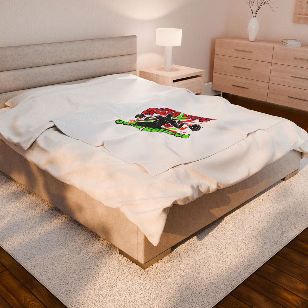 Stronger Every Day Velveteen Plush Blanket | fitness motivation, workout mantra