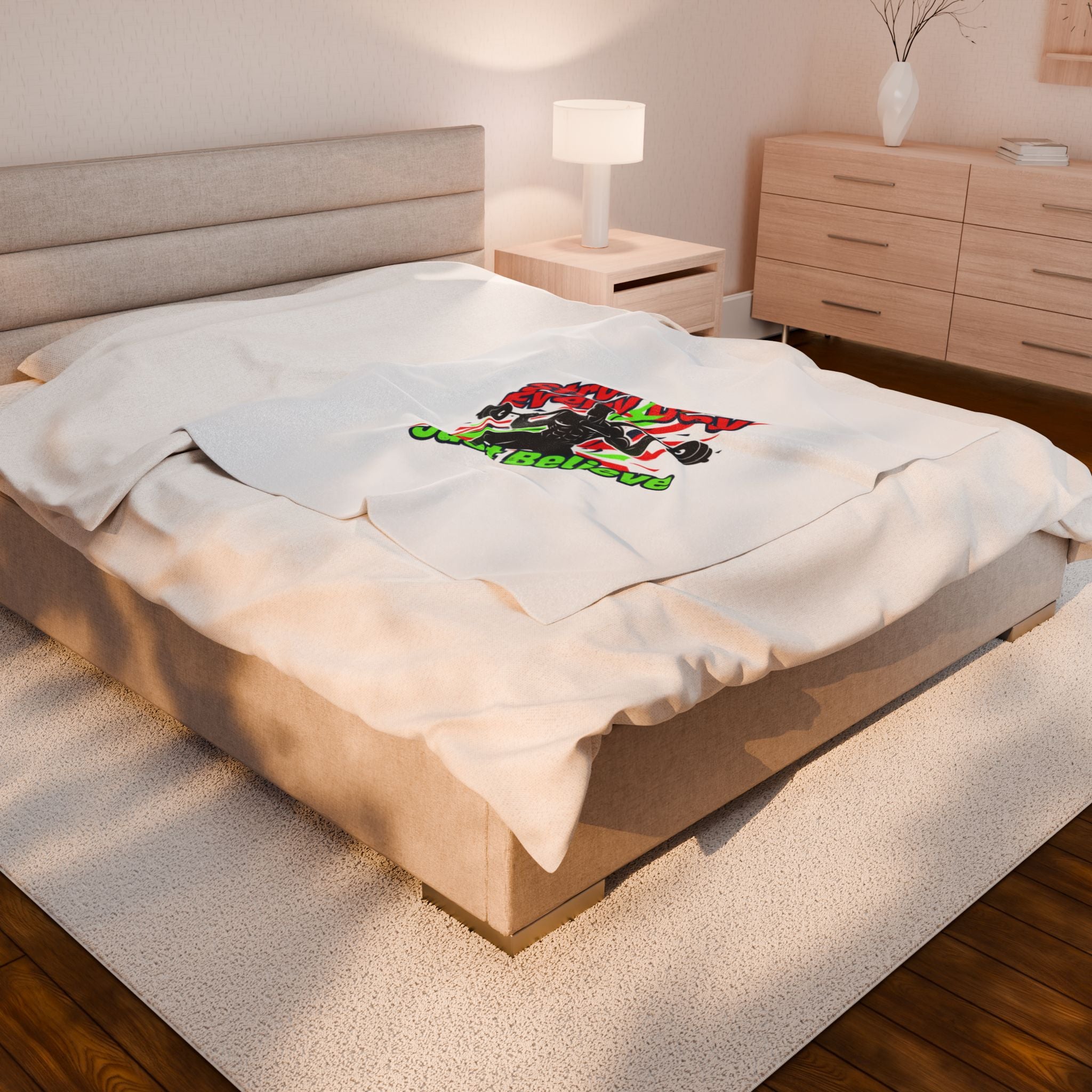 Stronger Every Day Velveteen Plush Blanket | fitness motivation, workout mantra