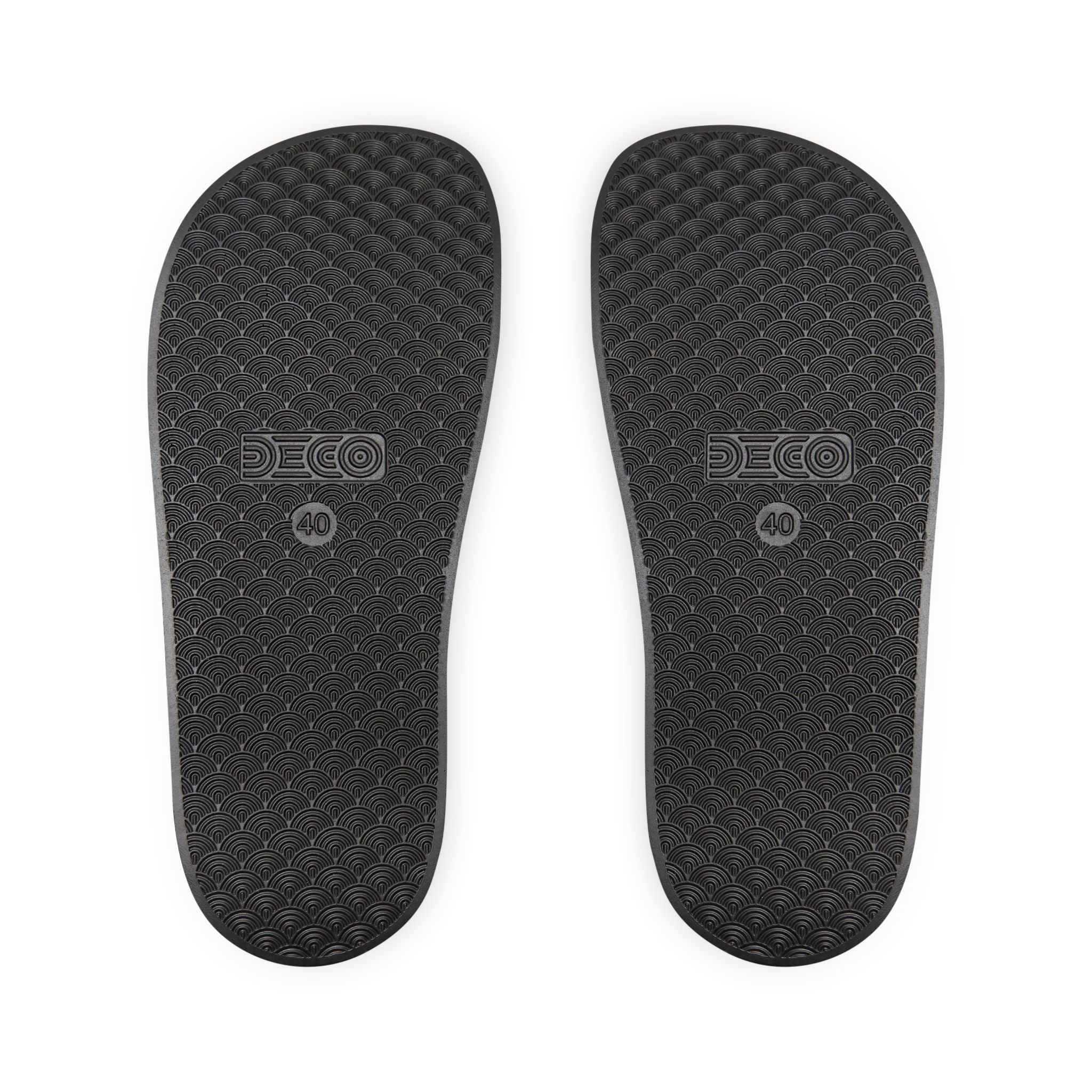 Just Believe Men's Removable-Strap Slide Sandals — Bold Red Mountain Logo