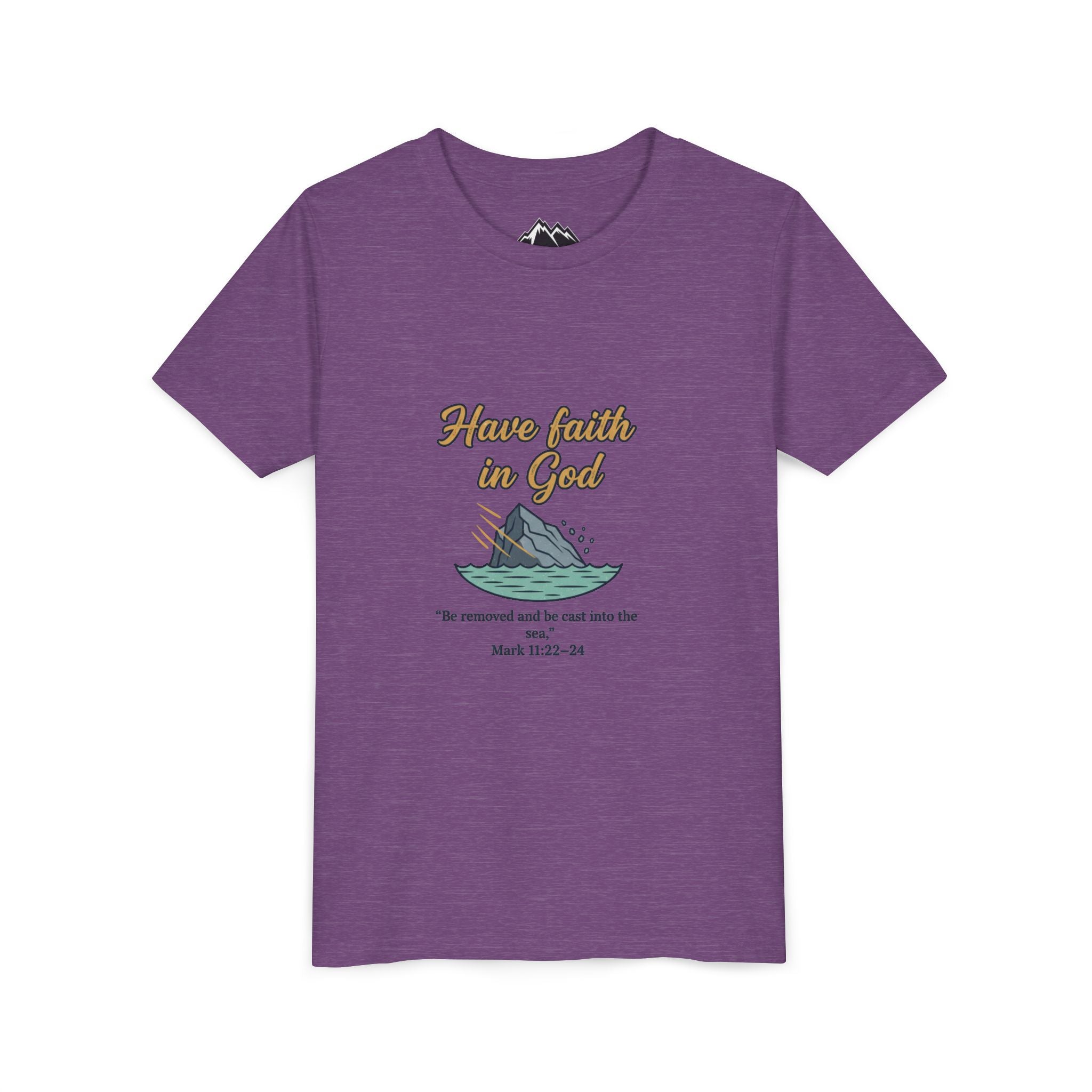 Have Faith in God Youth Tee — Christian Kids T-Shirt with Bible Verse (Mark 11:22-24)